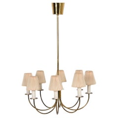 Used Mid-Century Brass 8-Arm Chandelier Attributed to Th. Valentiner