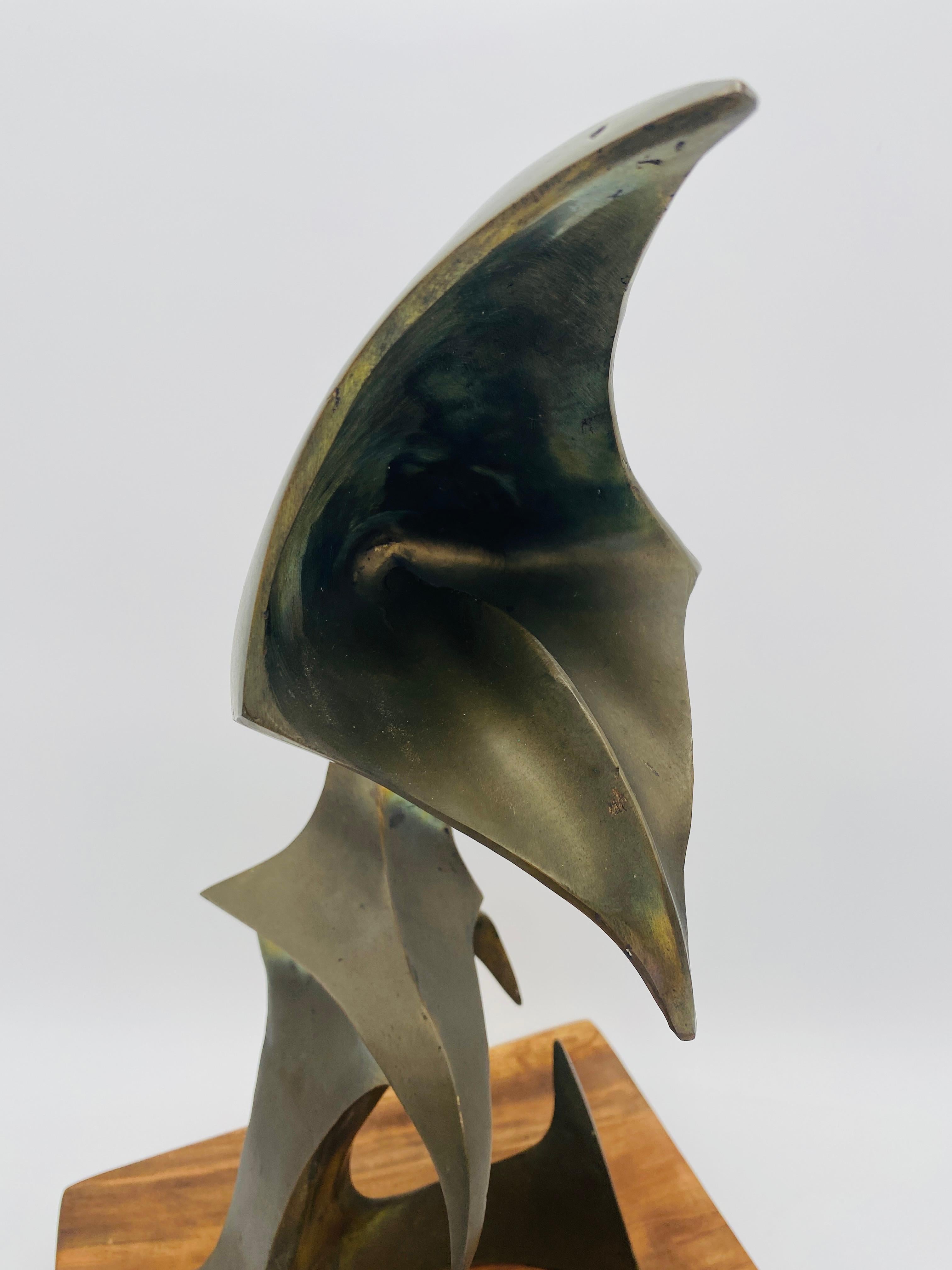 Scultura astratta in ottone della metà del secolo scorso Studio A. C. 1960 in vendita 2