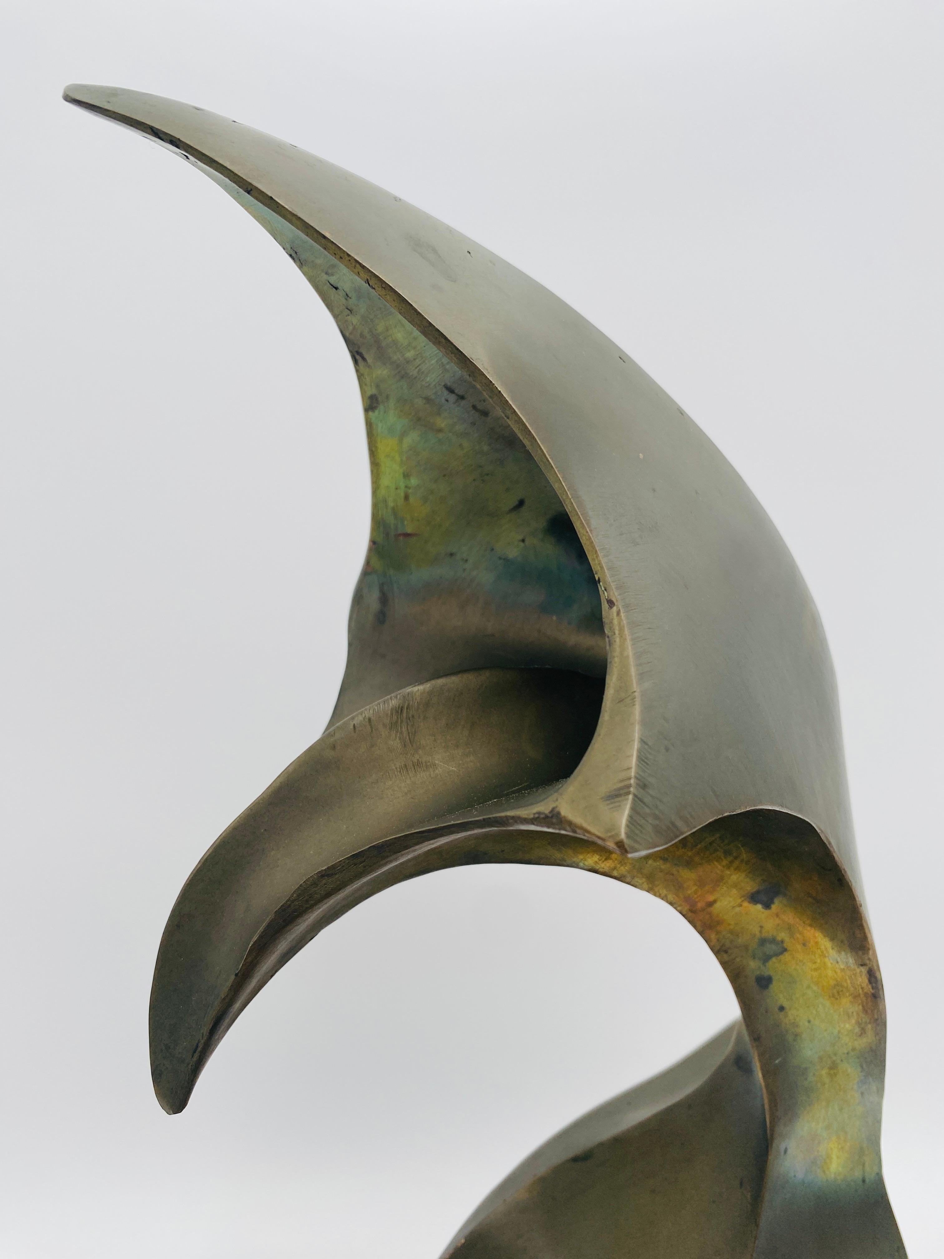 Scultura astratta in ottone della metà del secolo scorso Studio A. C. 1960 in vendita 3