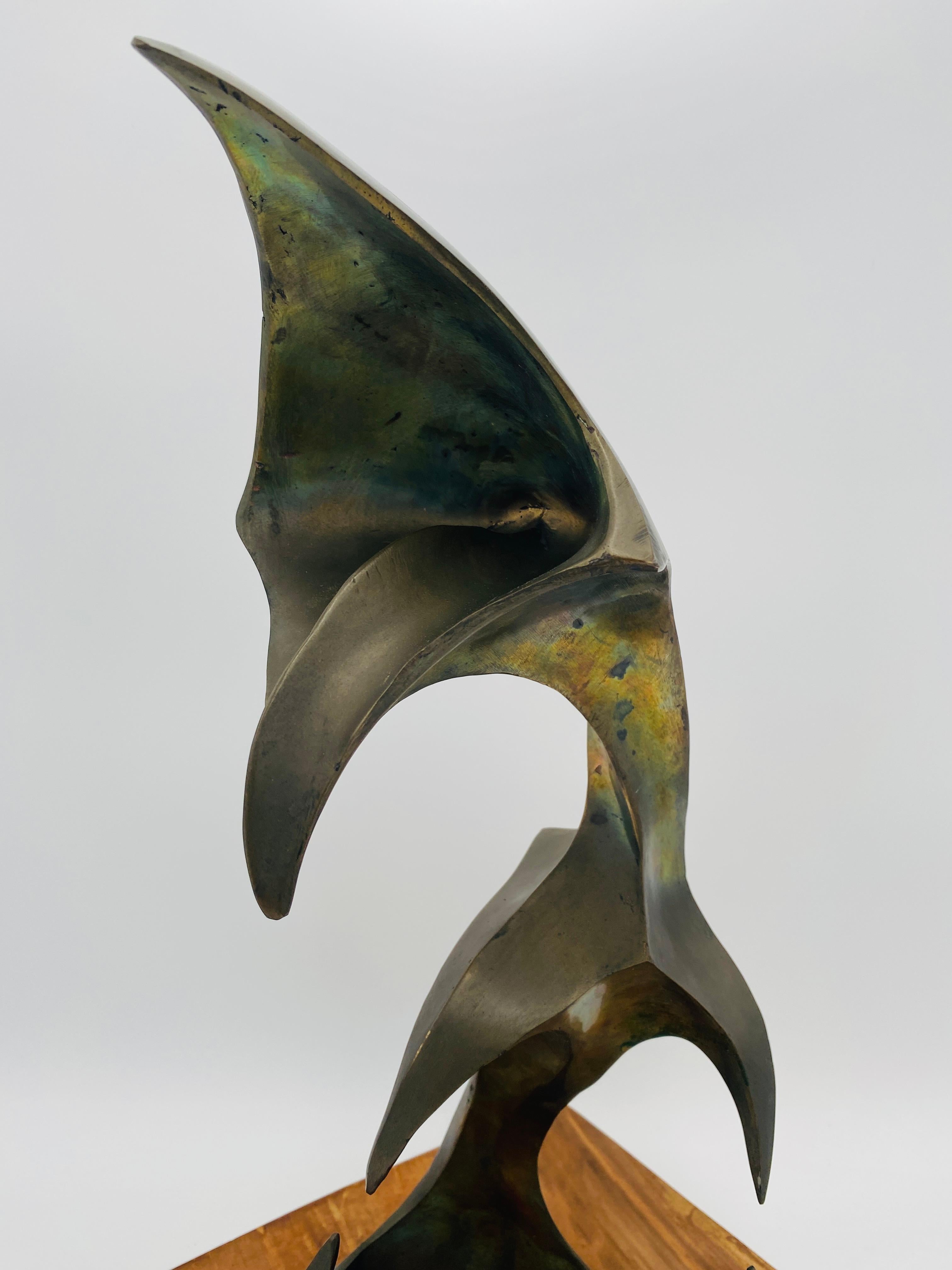 Scultura astratta in ottone della metà del secolo scorso Studio A. C. 1960 in vendita 4