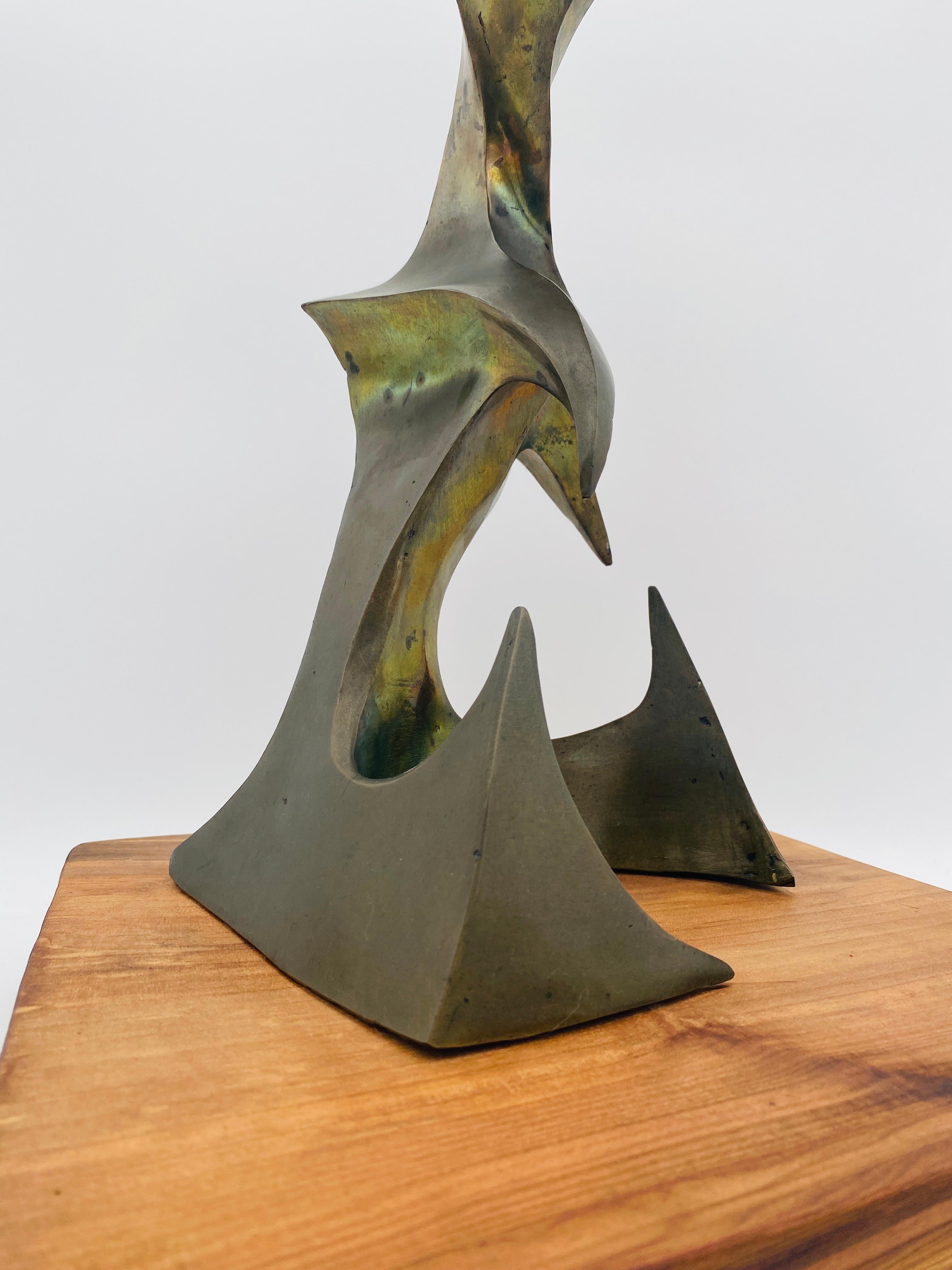 Scultura astratta in ottone della metà del secolo scorso Studio A. C. 1960 in vendita 5