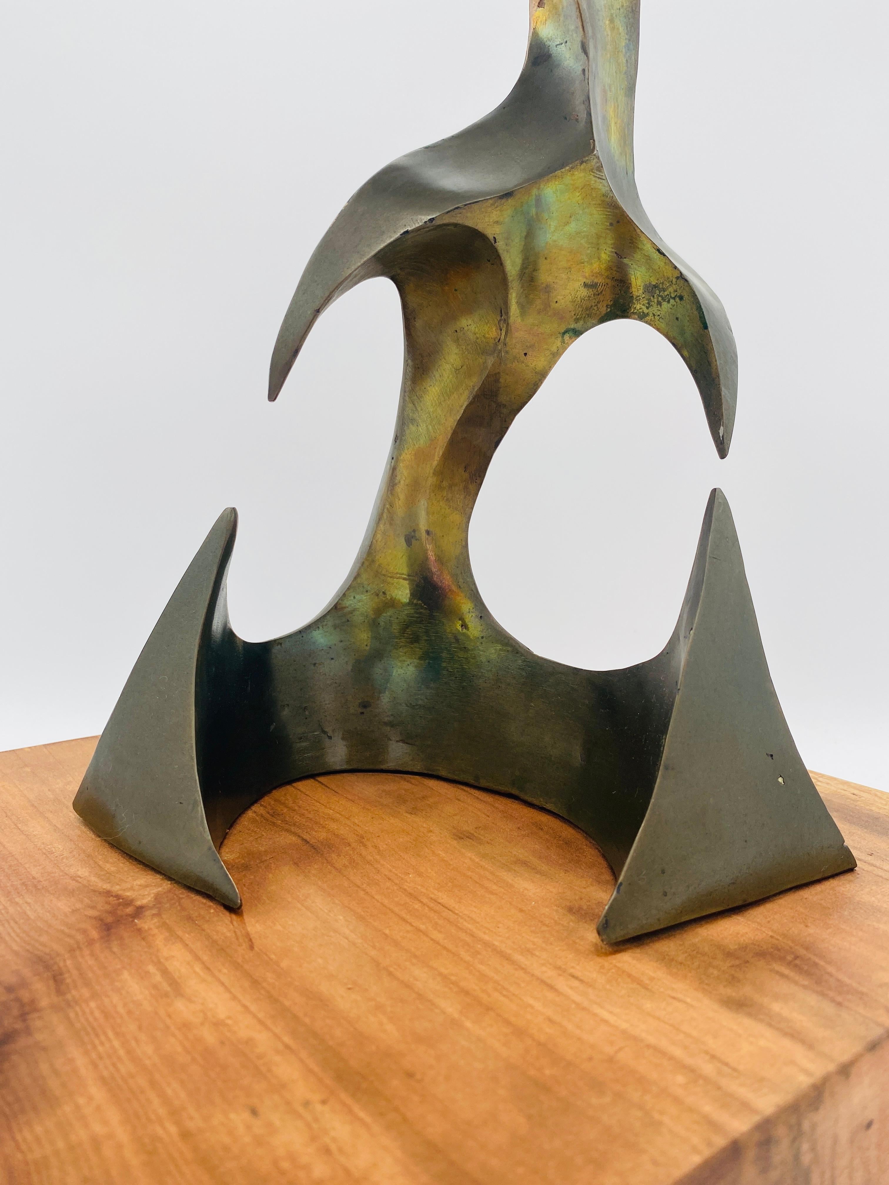 Scultura astratta in ottone della metà del secolo scorso Studio A. C. 1960 in vendita 6
