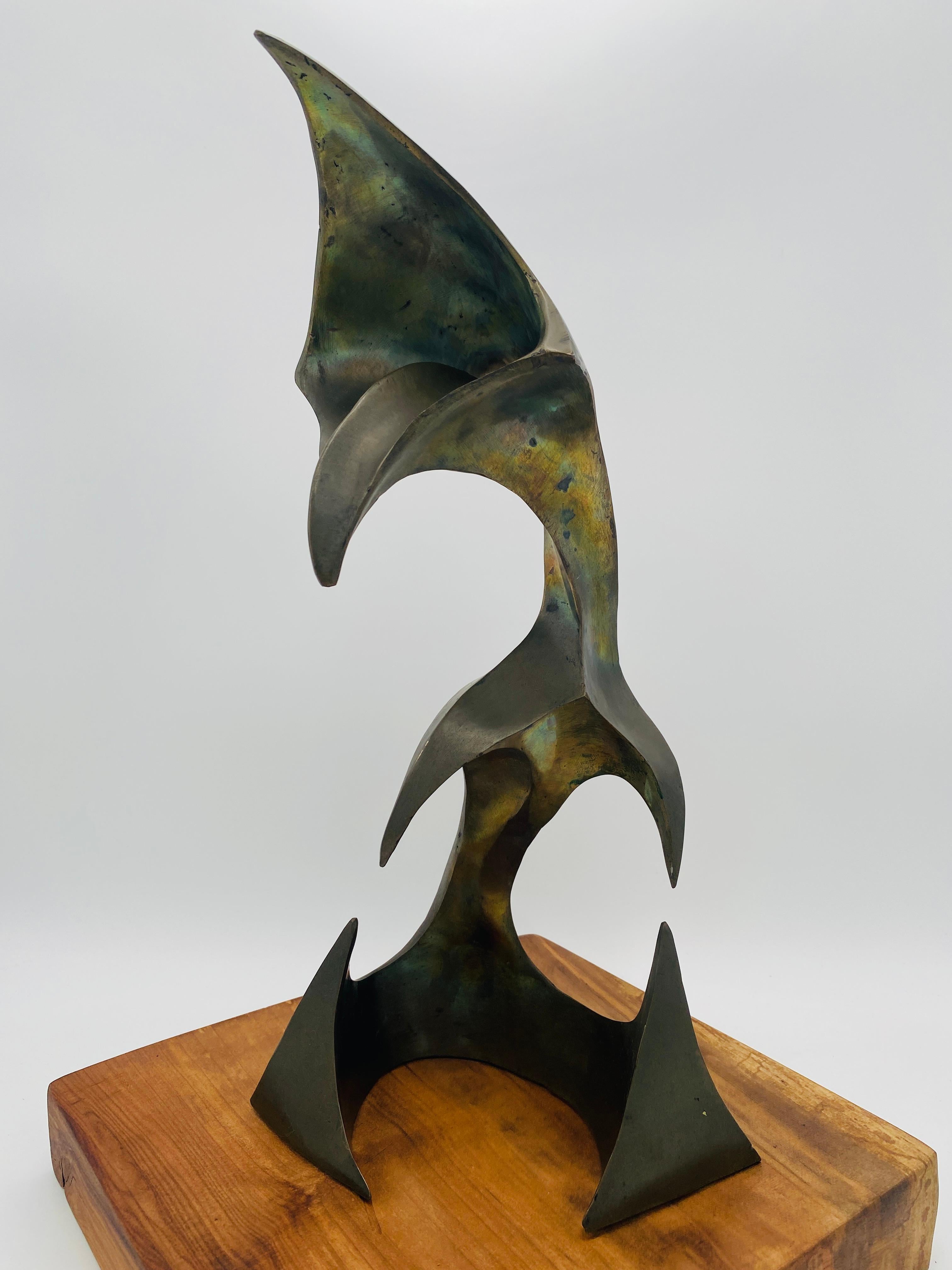 Scultura astratta in ottone della metà del secolo scorso Studio A. C. 1960 in vendita 7