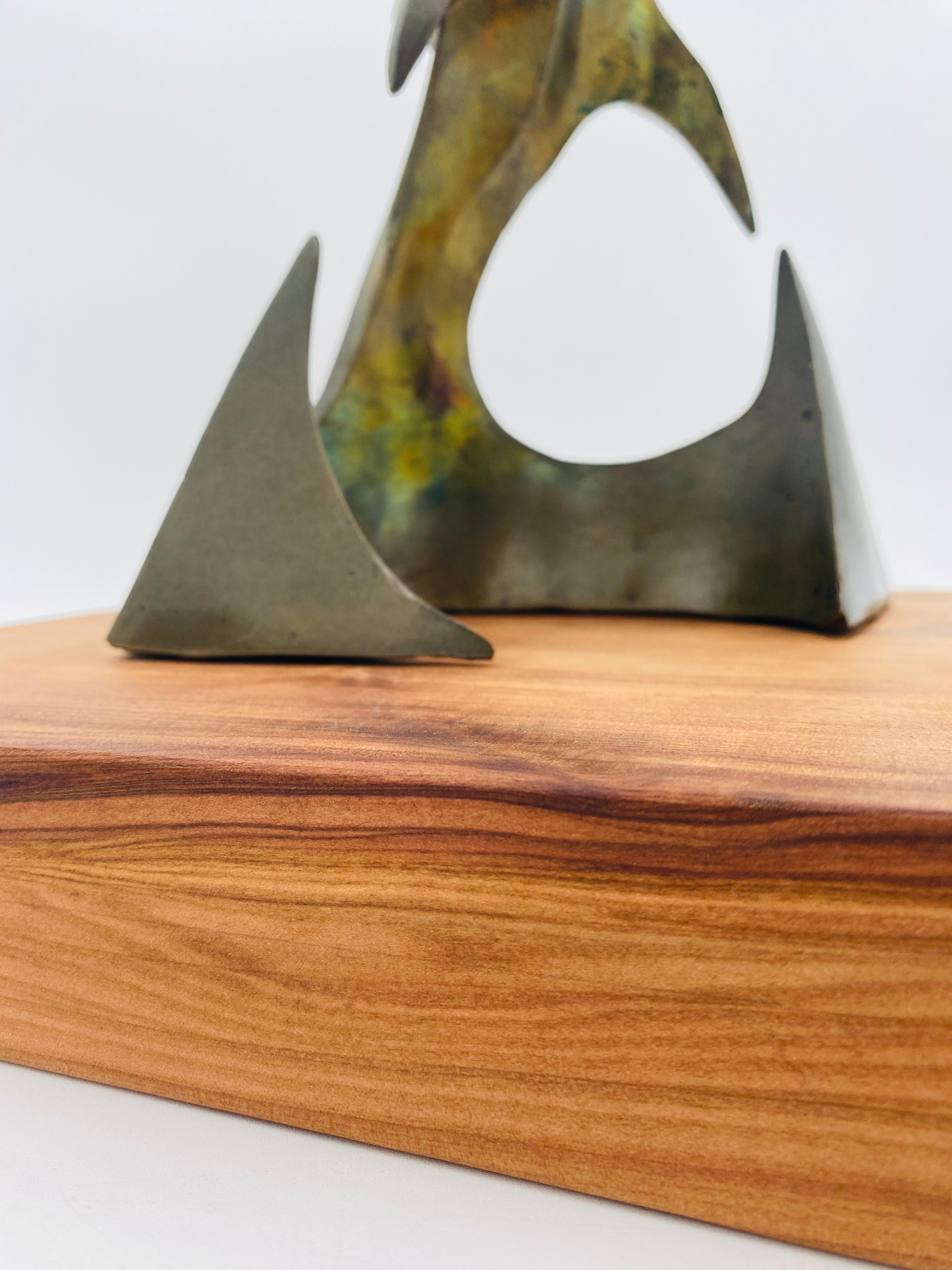 Scultura astratta in ottone della metà del secolo scorso Studio A. C. 1960 in vendita 8