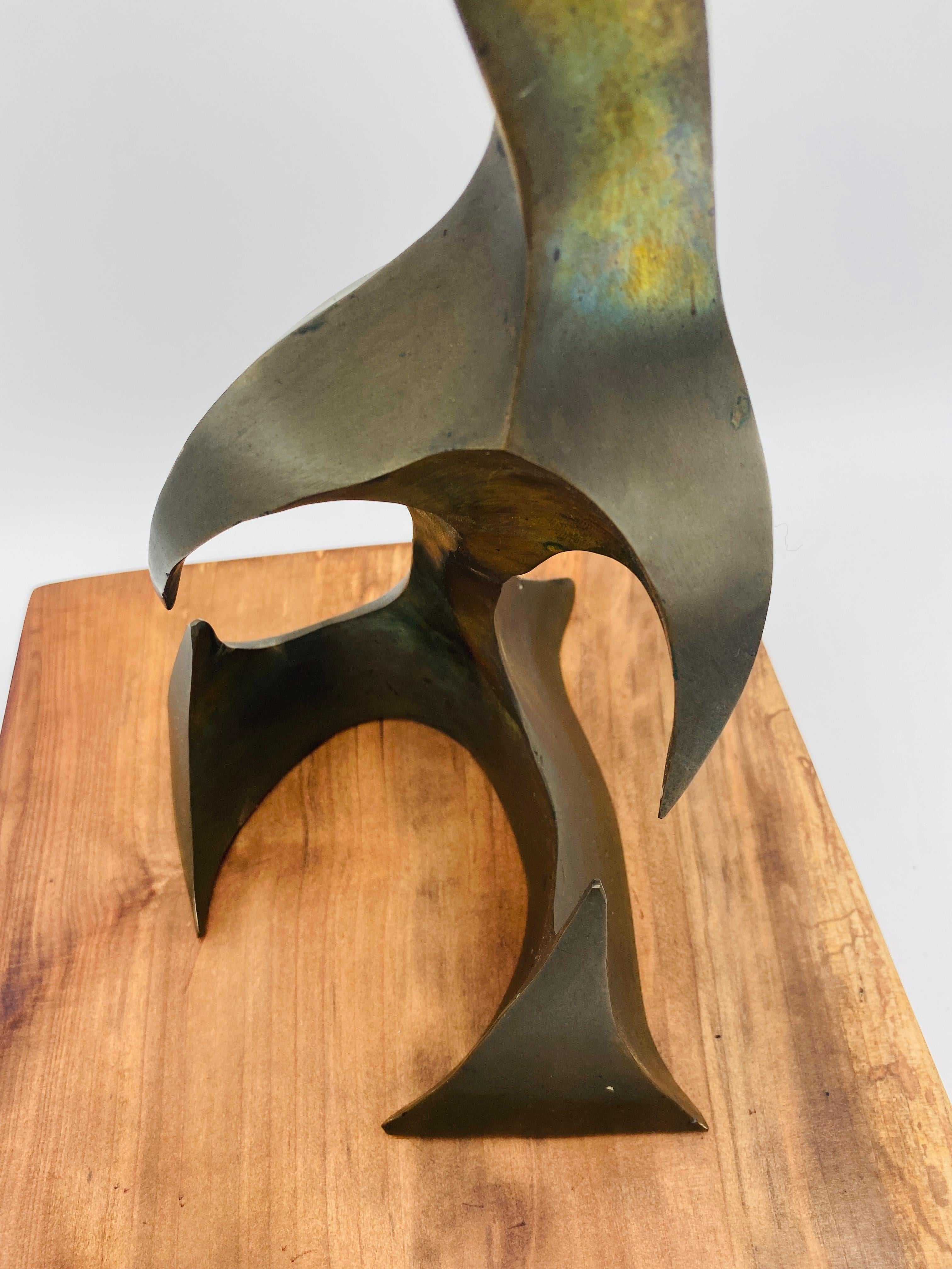Scultura astratta in ottone della metà del secolo scorso Studio A. C. 1960 in vendita 9