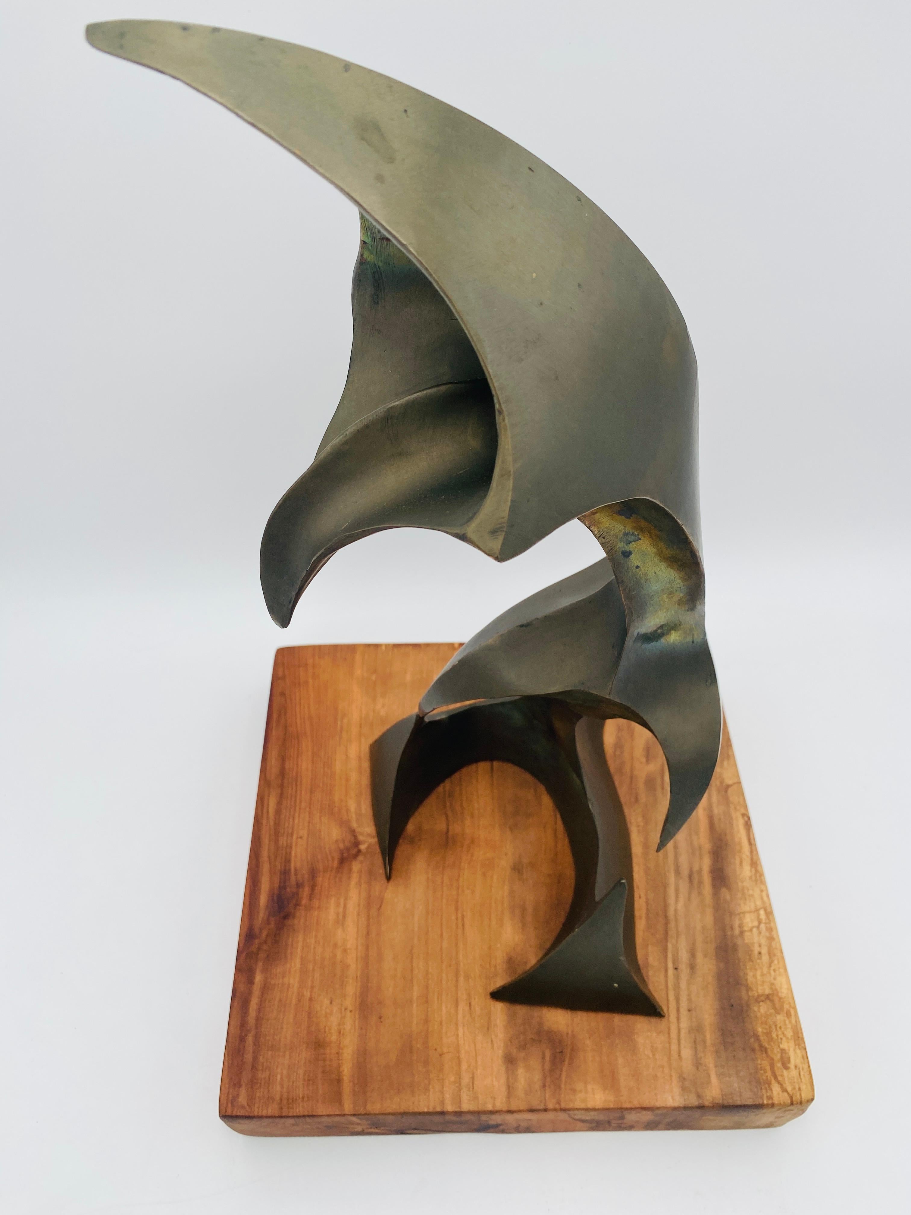 Scultura astratta in ottone della metà del secolo scorso Studio A. C. 1960 in vendita 10