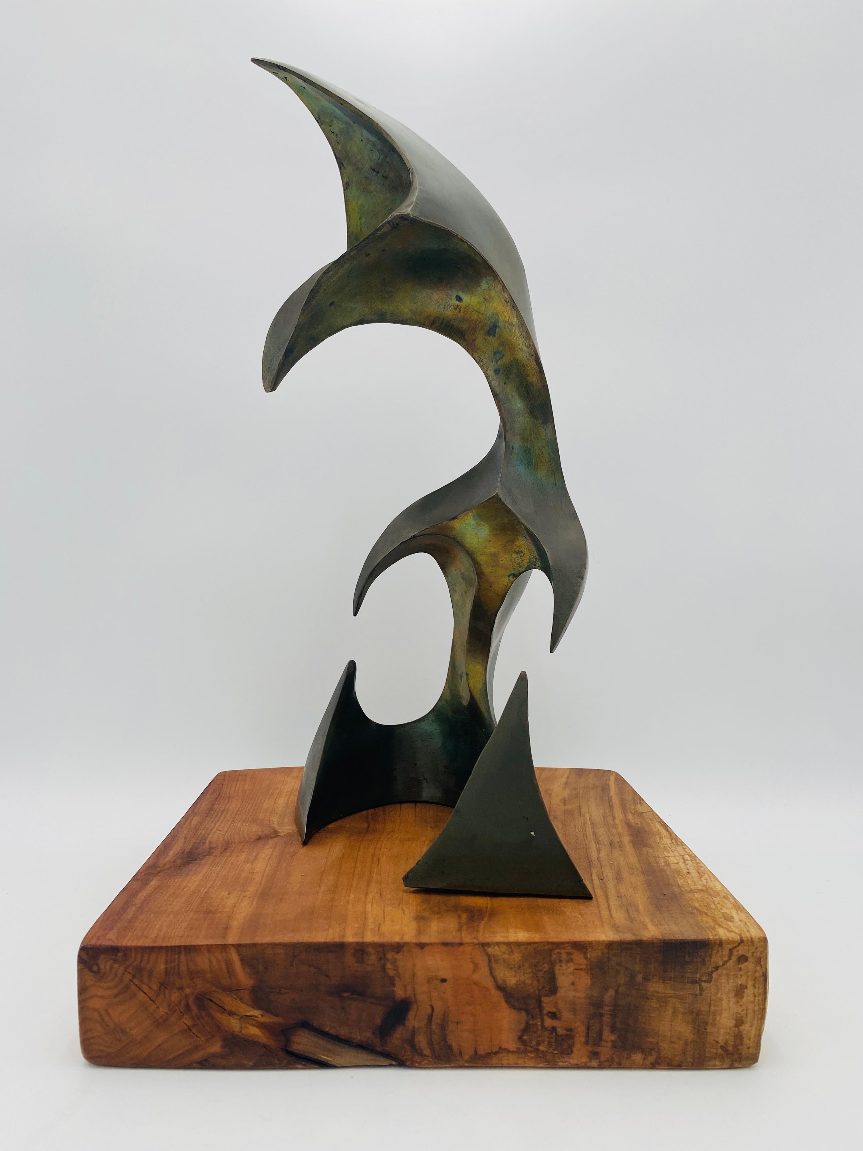 Scultura astratta in ottone della metà del secolo scorso Studio A. C. 1960 in vendita 11