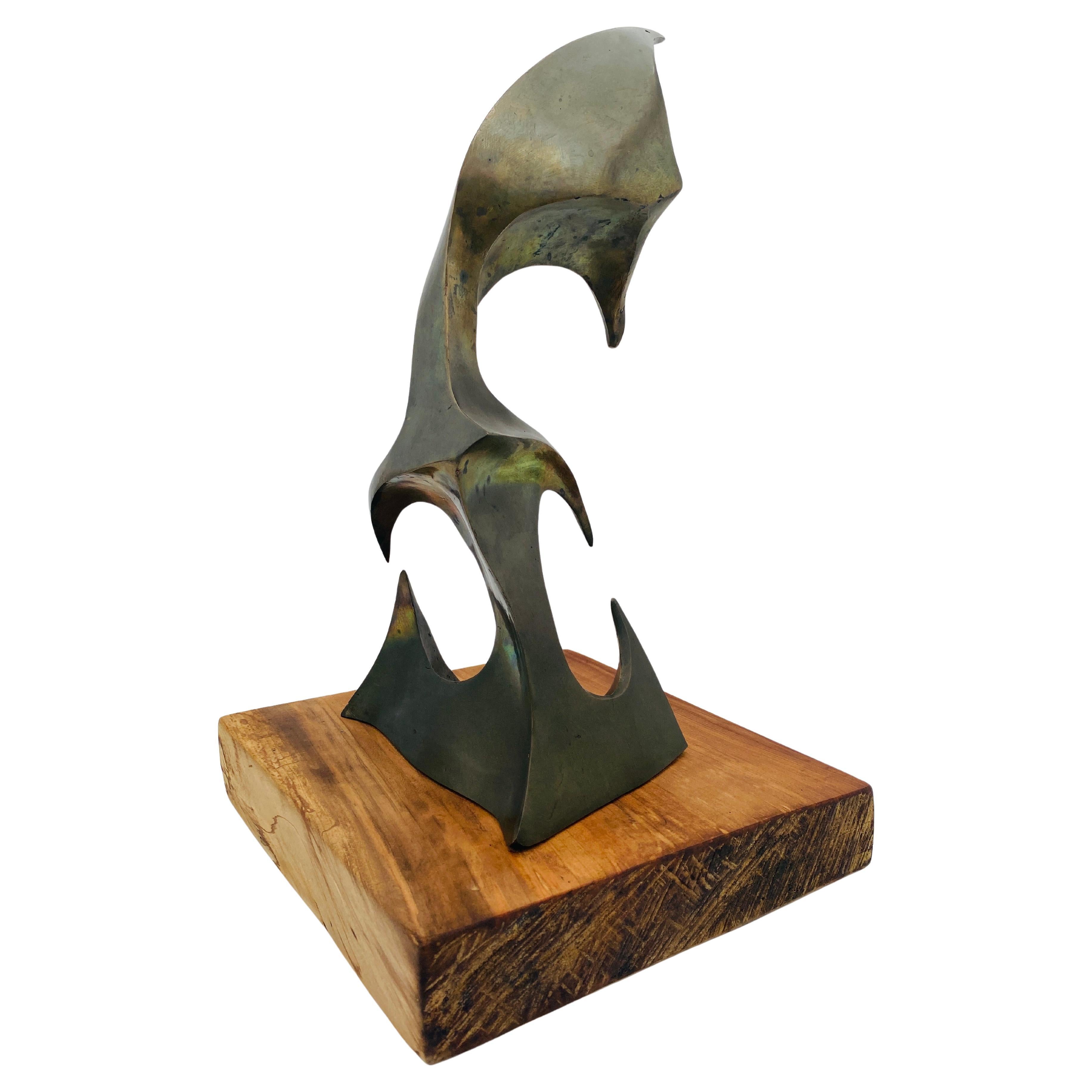 Americano Scultura astratta in ottone della metà del secolo scorso Studio A. C. 1960 in vendita