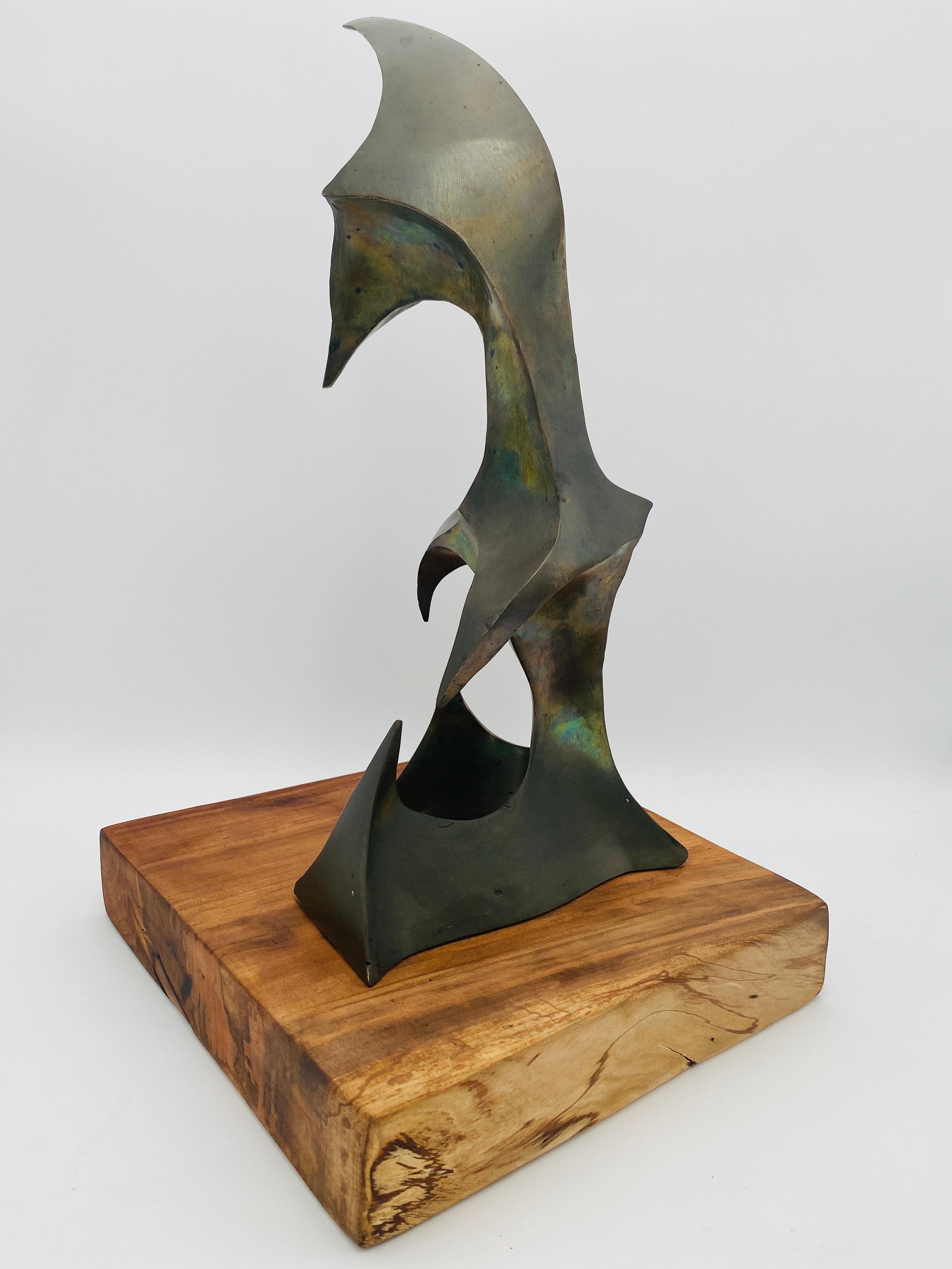 Scultura astratta in ottone della metà del secolo scorso Studio A. C. 1960 In condizioni buone in vendita a San Juan Capistrano, CA