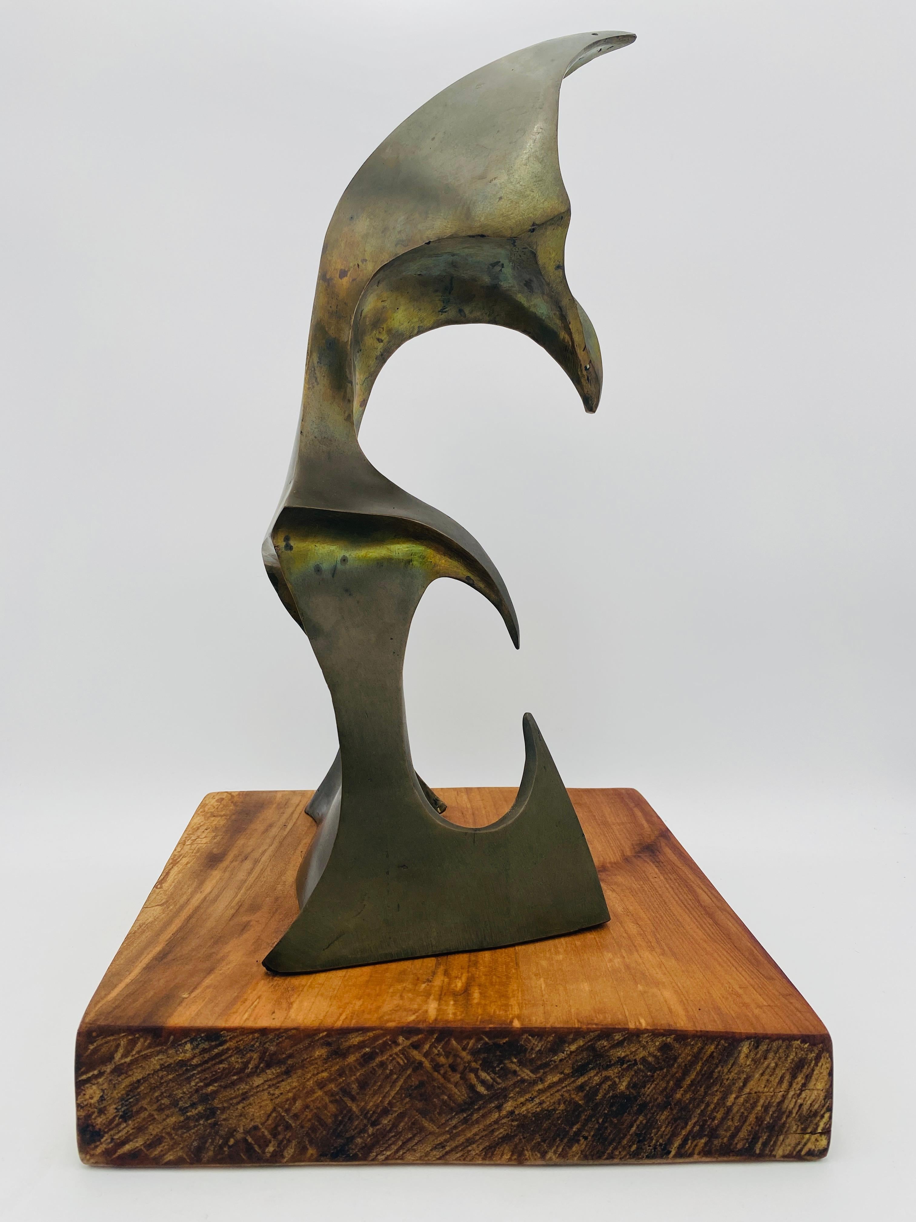 Ottone Scultura astratta in ottone della metà del secolo scorso Studio A. C. 1960 in vendita