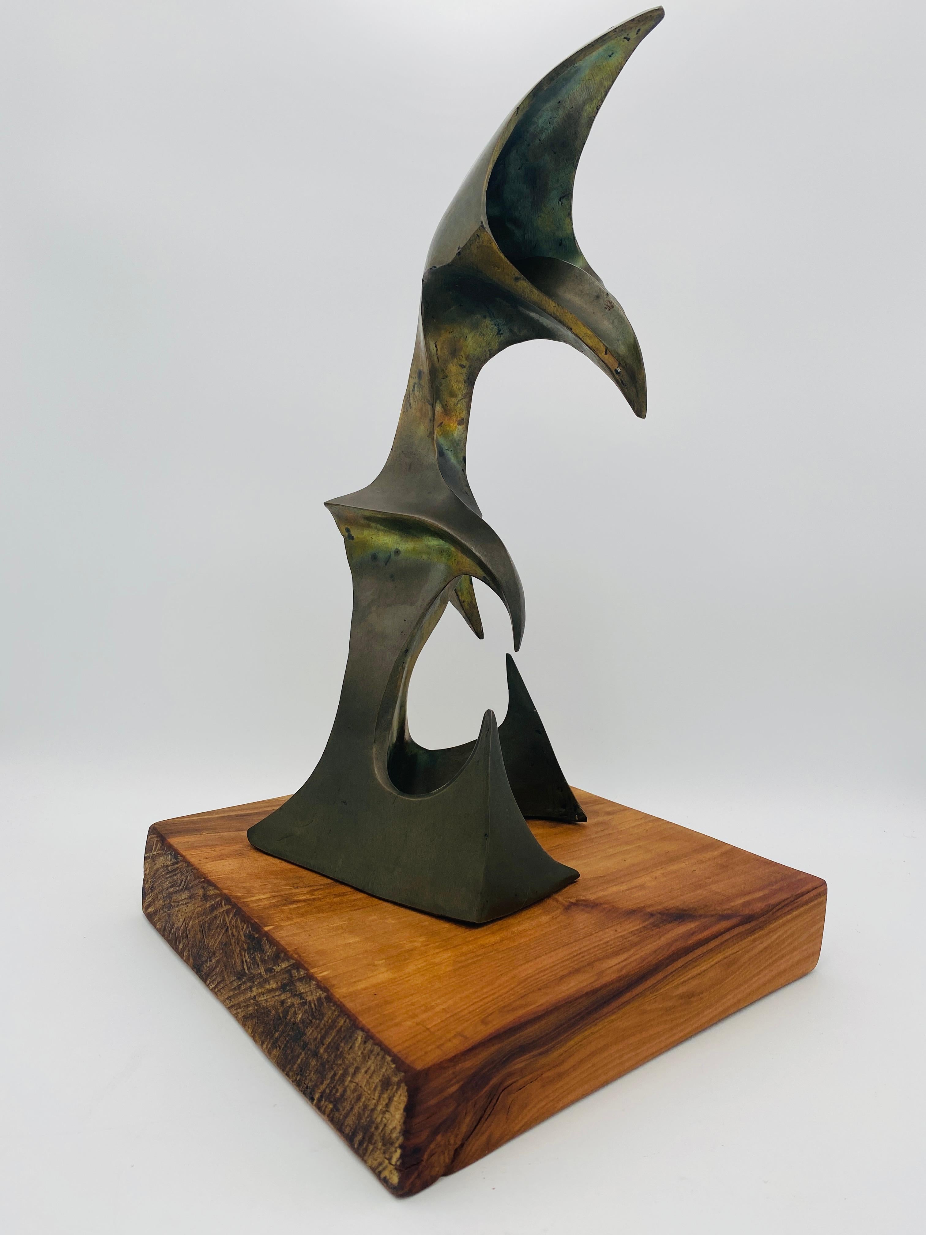 Scultura astratta in ottone della metà del secolo scorso Studio A. C. 1960 in vendita 1