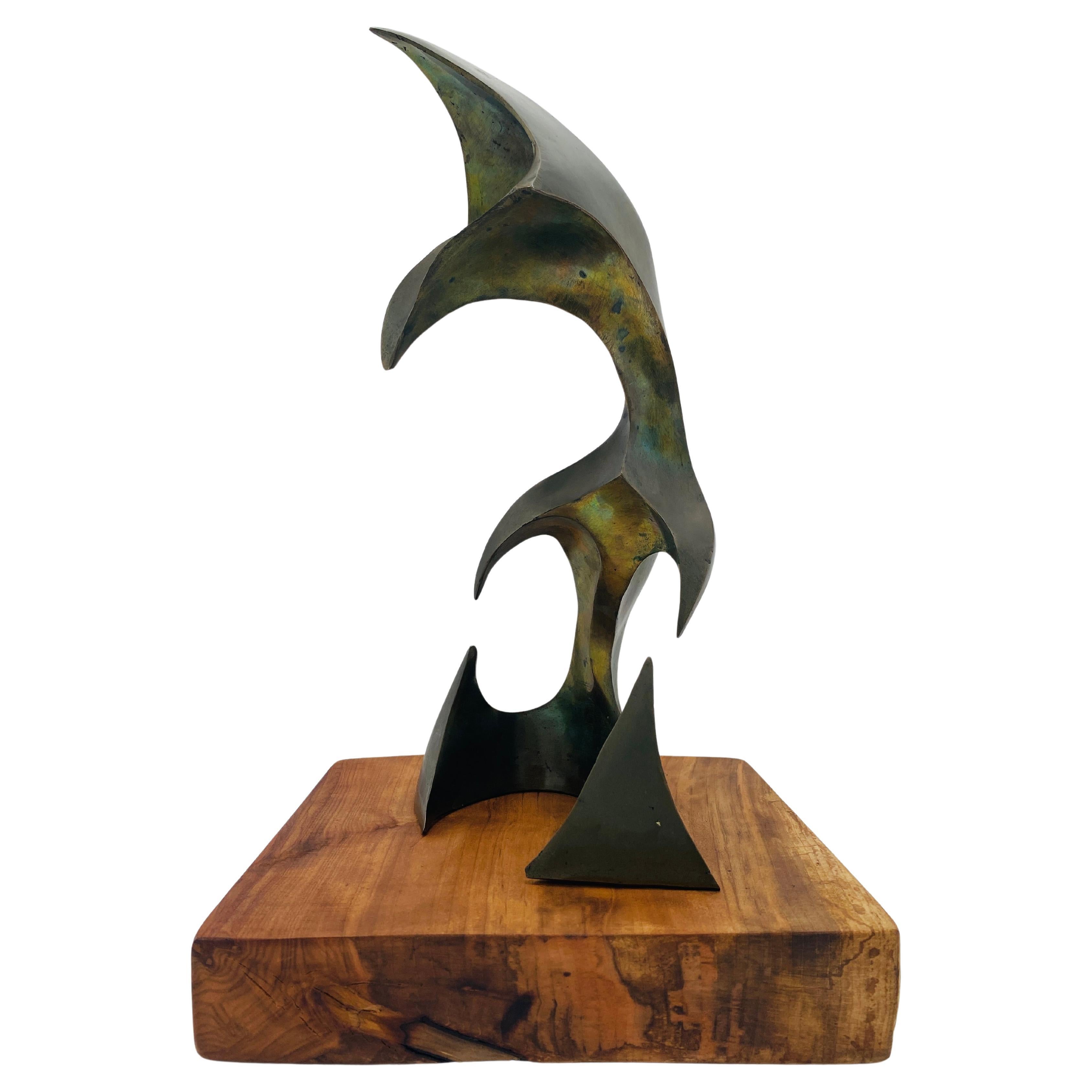 Escultura abstracta de latón de mediados de siglo California Studio Art c.1960s