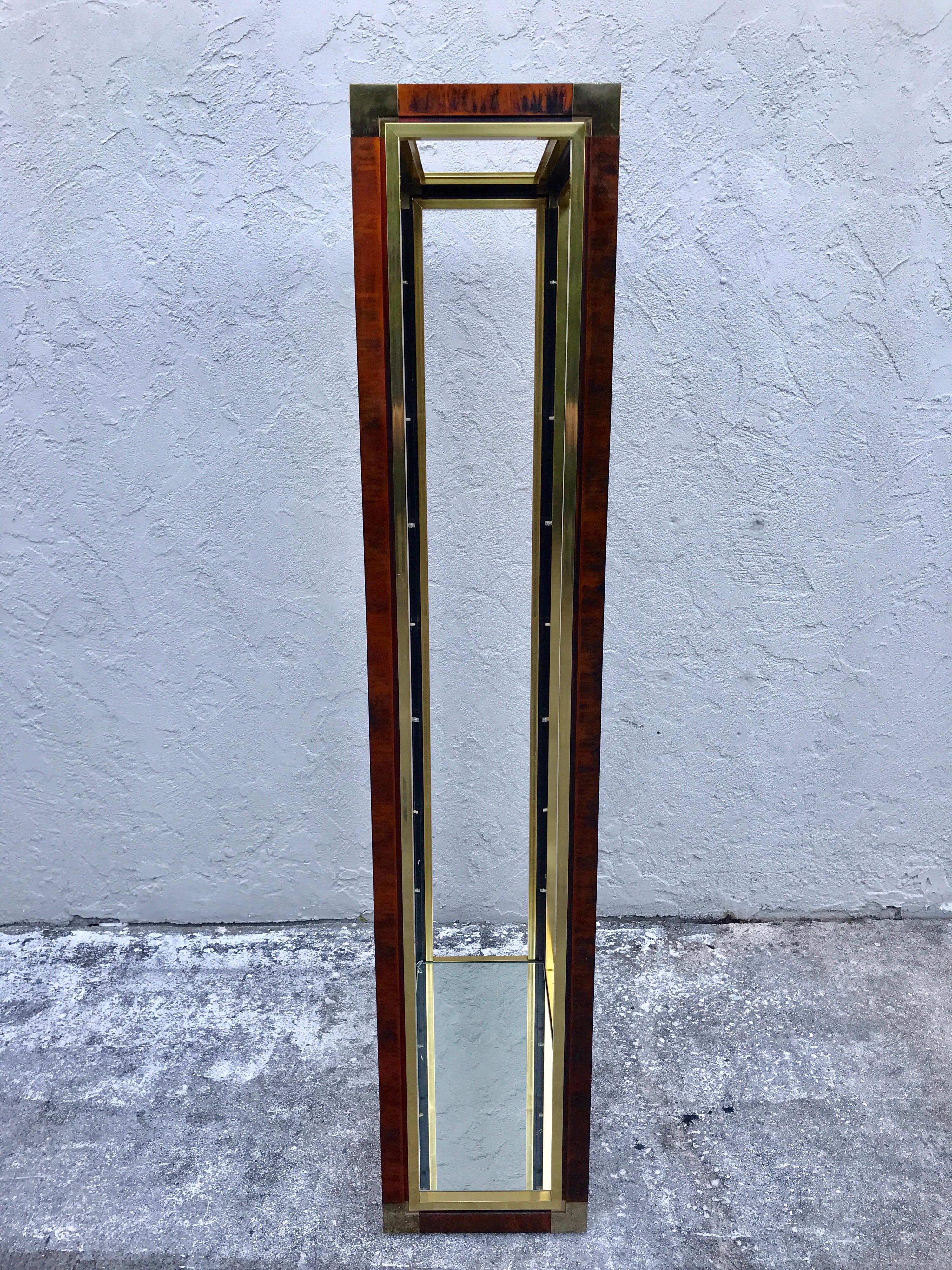 20th Century Midcentury Brass and Acid Washed Étagère, Attributed to Mastercraft
