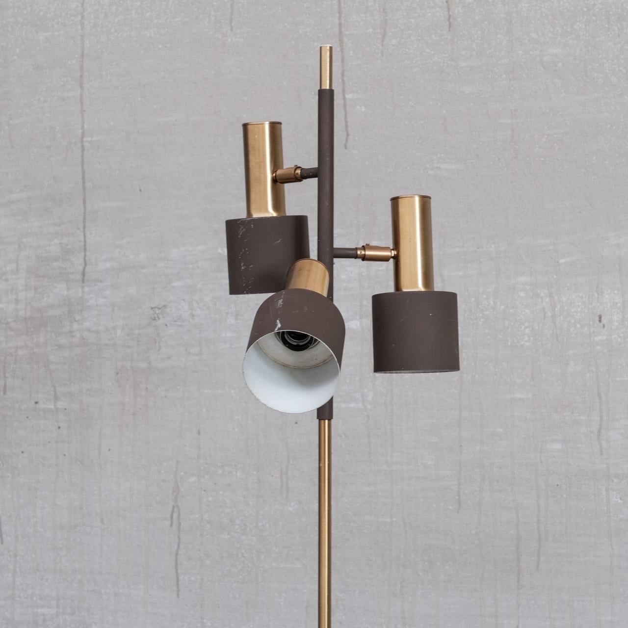 Mid-Century Brass Adjustable Floor Lamp For Sale 5