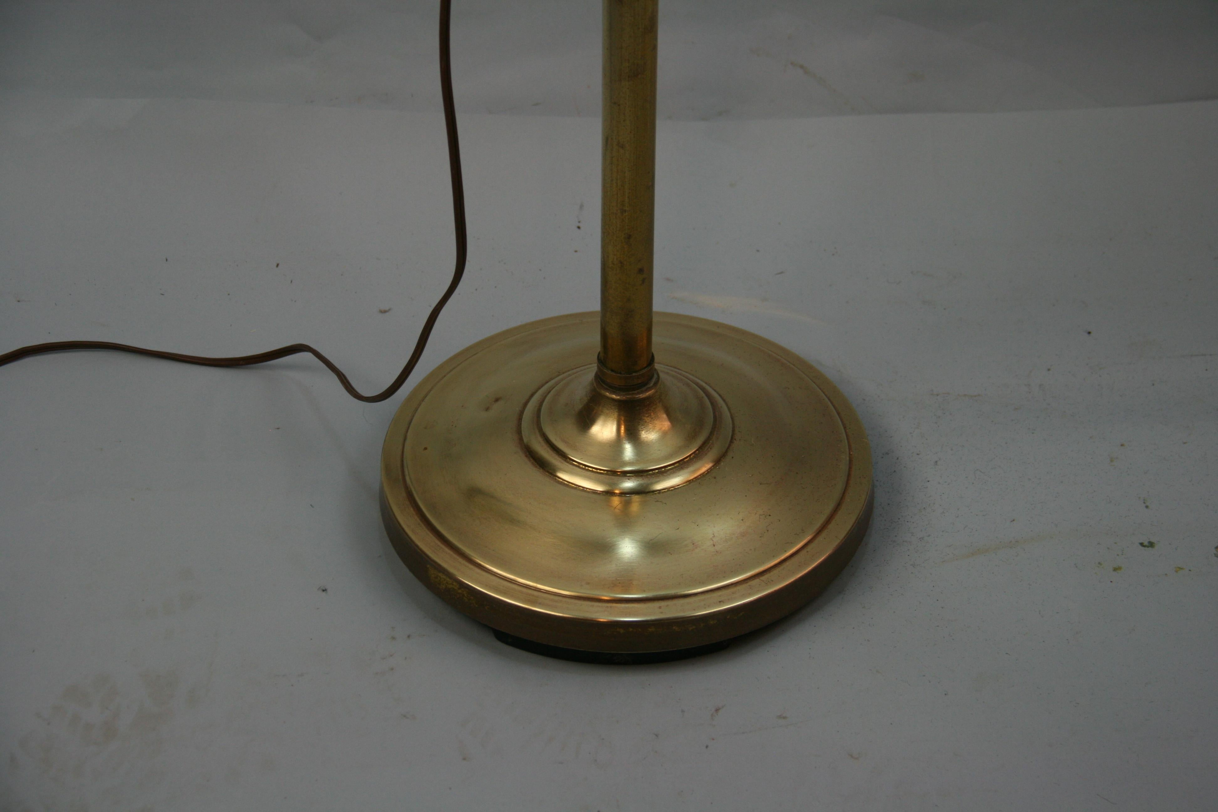 20th Century Mid Century Brass Adjustable Floor Lamp For Sale