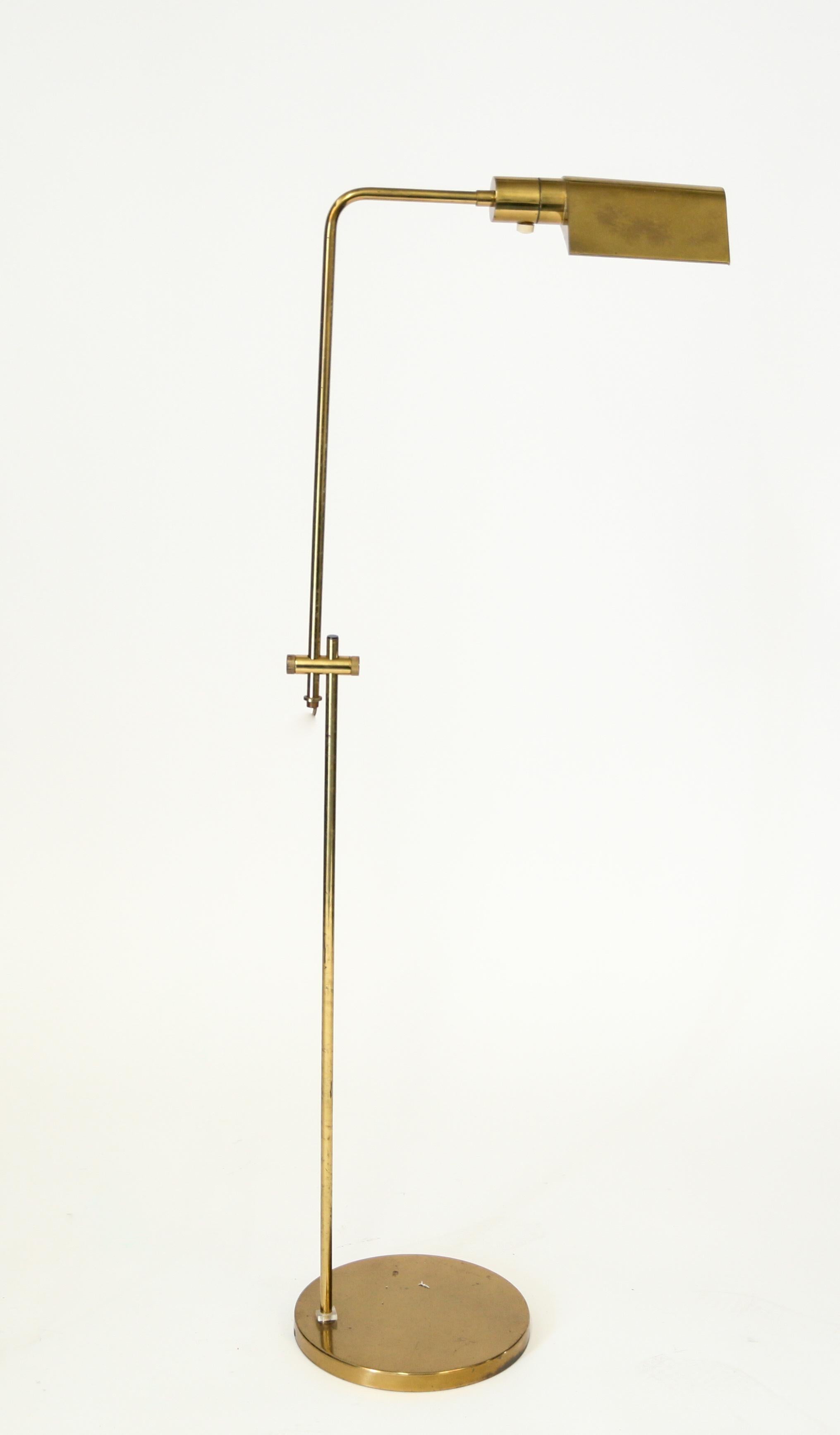 Mid-Century Brass Adjustable Floor Lamp 2