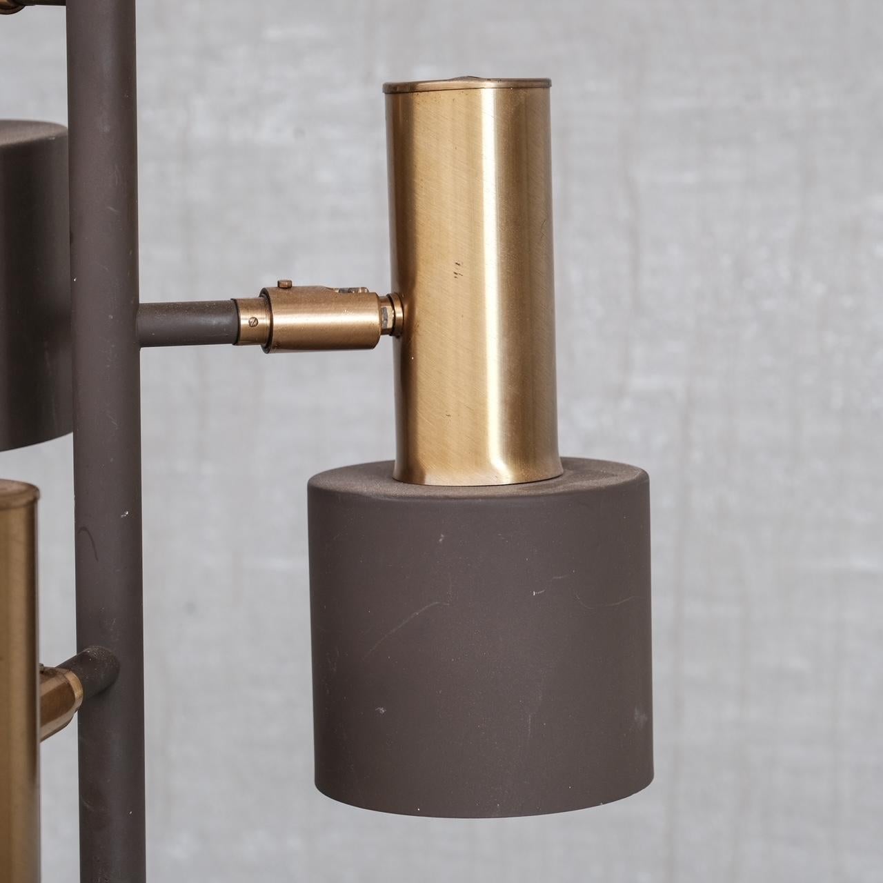 Mid-Century Brass Adjustable Floor Lamp For Sale 2