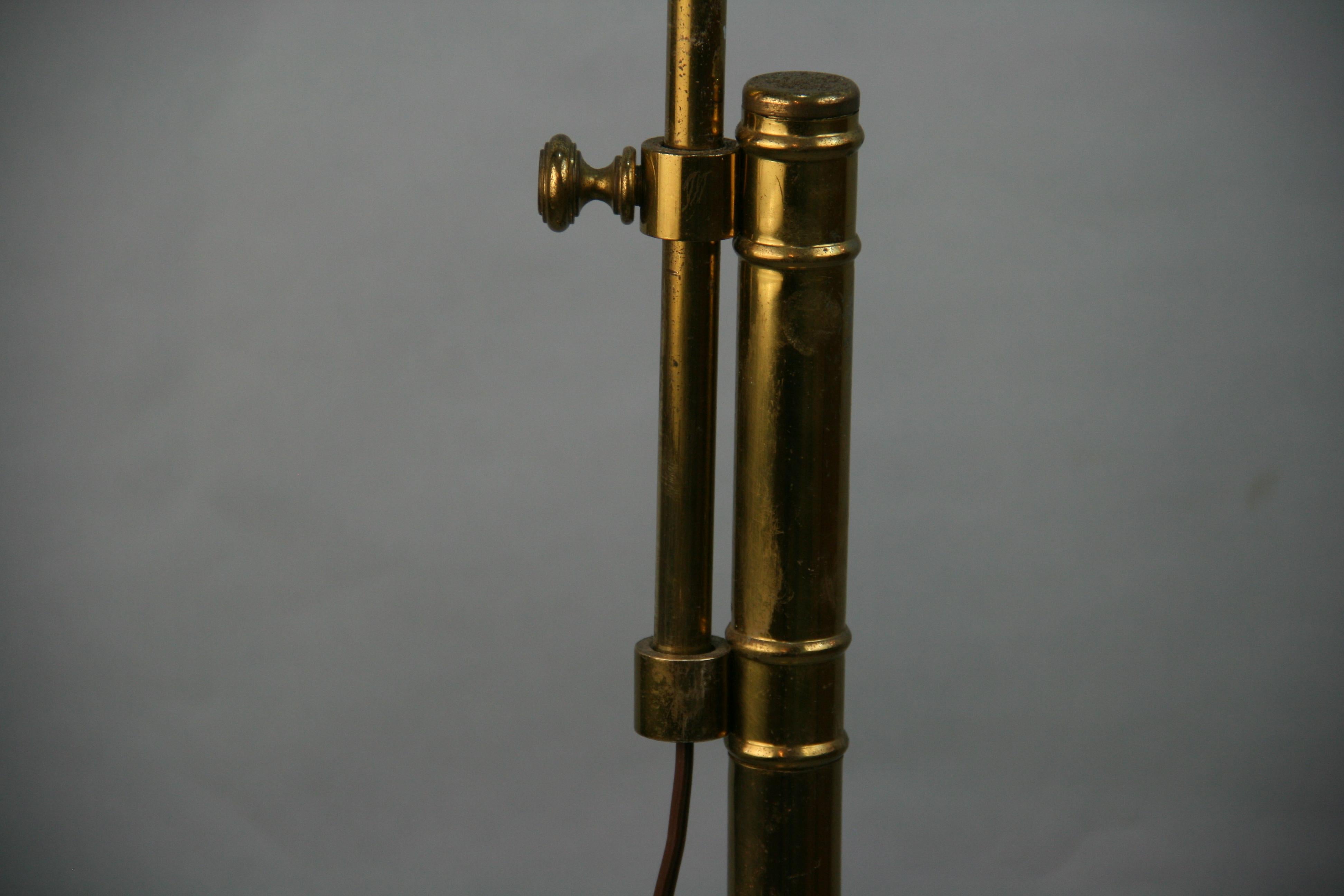 Mid Century Brass Adjustable Floor Lamp For Sale 1