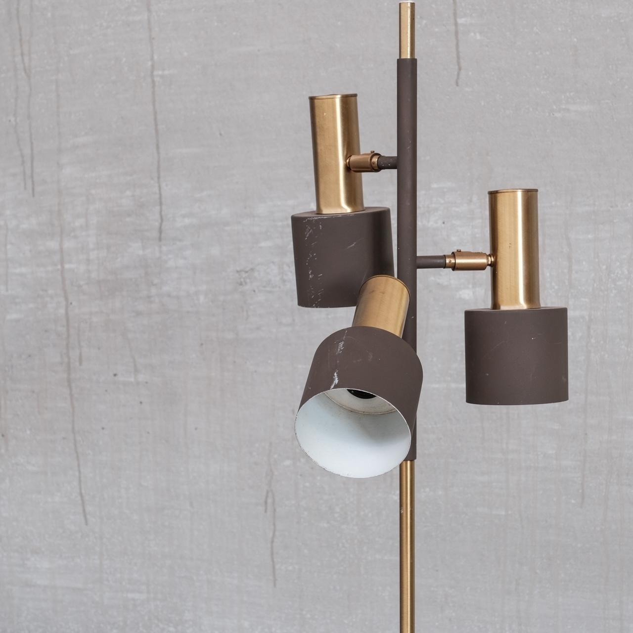 Mid-Century Brass Adjustable Floor Lamp For Sale 3