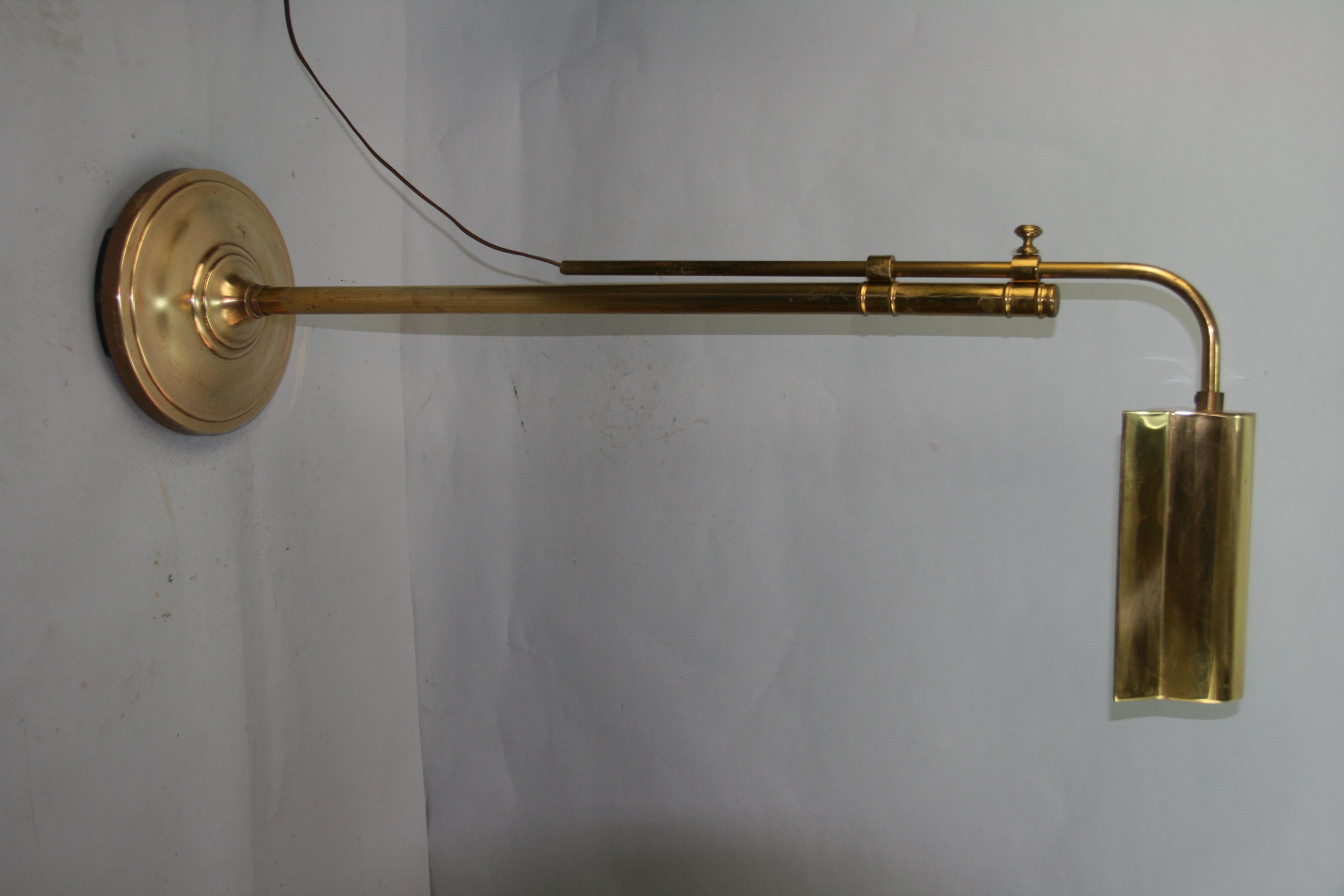 Mid Century Brass Adjustable Floor Lamp For Sale 2