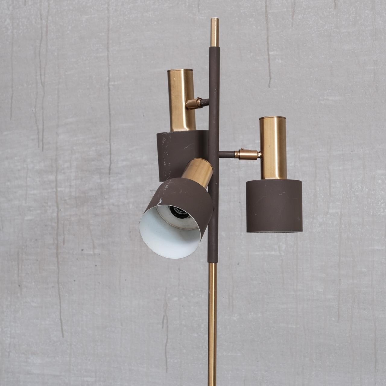 Mid-Century Brass Adjustable Floor Lamp For Sale 4