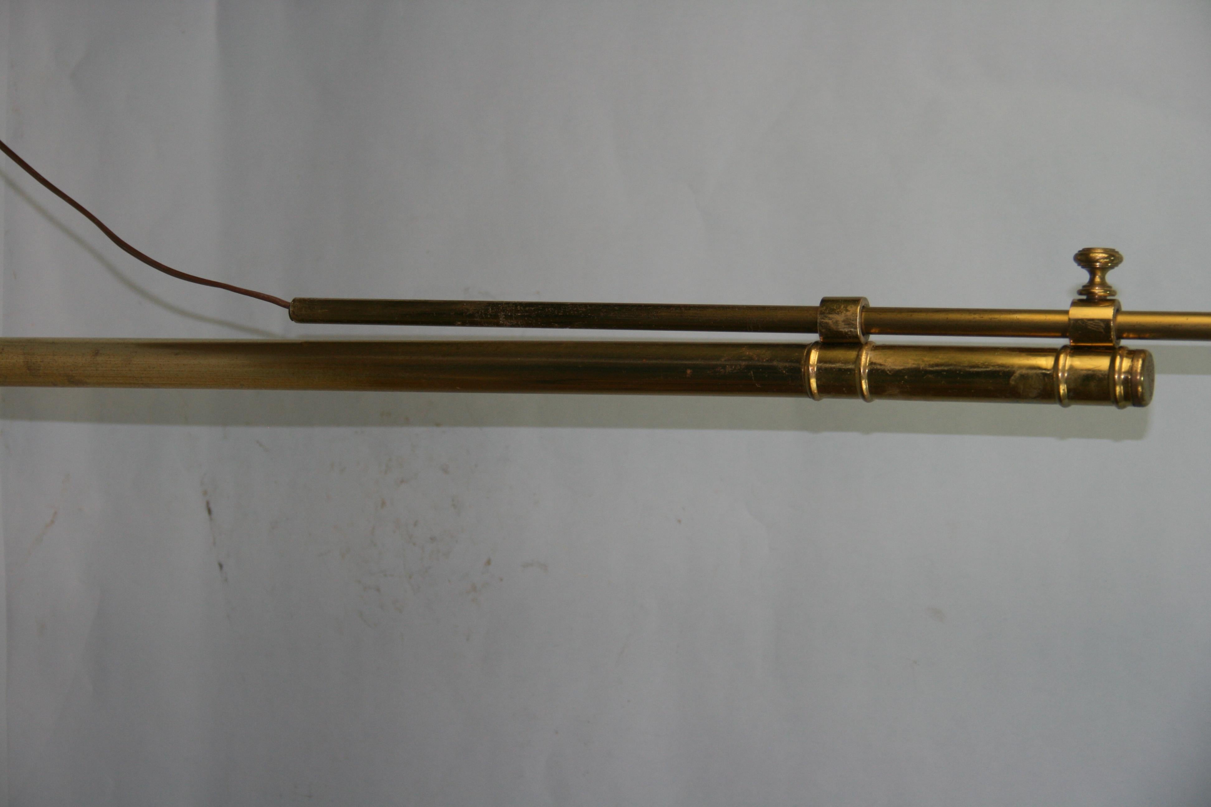 Mid Century Brass Adjustable Floor Lamp For Sale 3