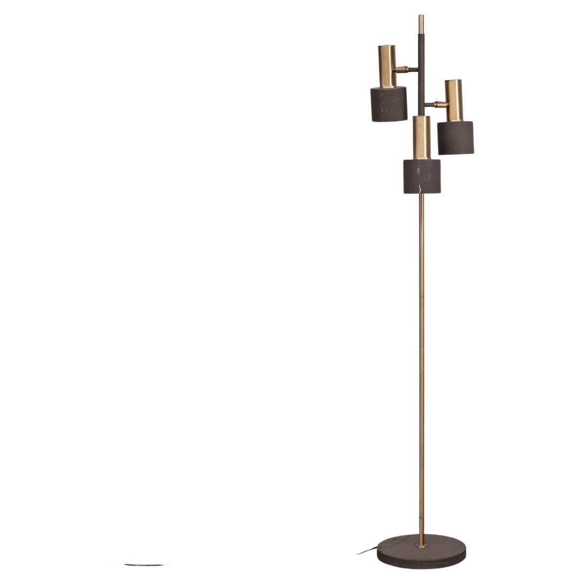 Mid-Century Brass Adjustable Floor Lamp For Sale