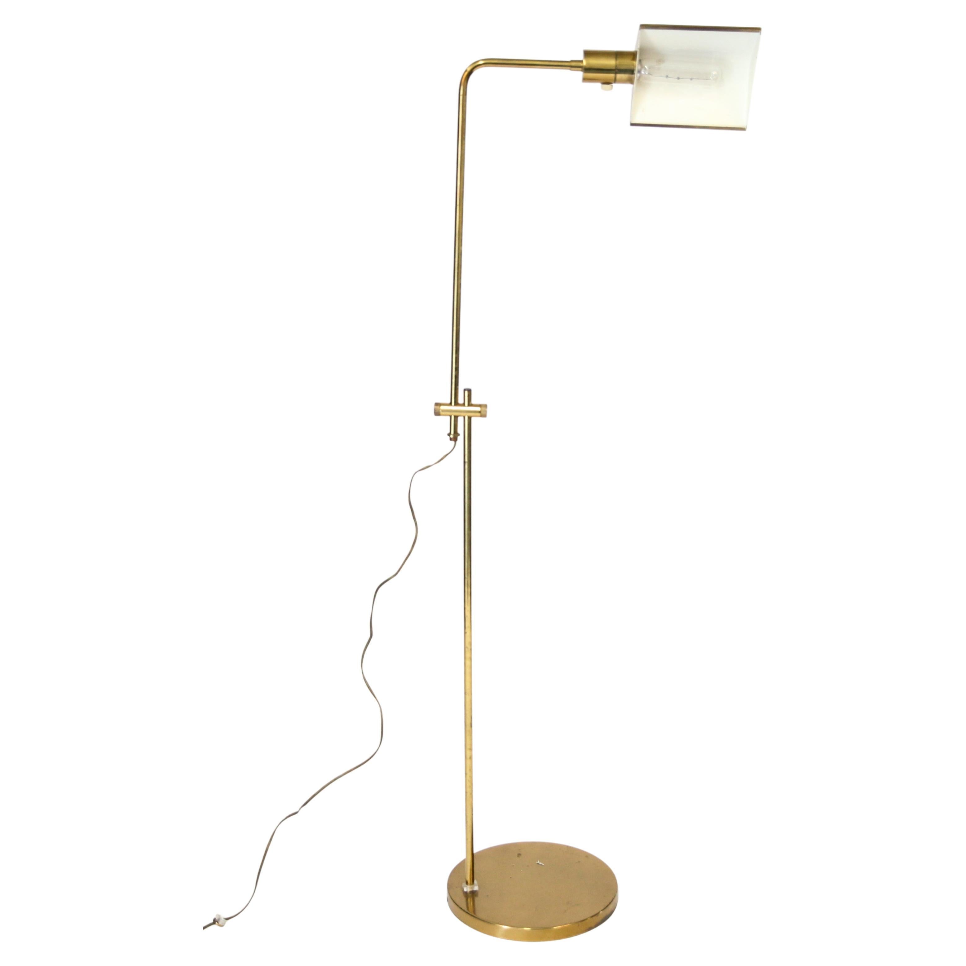 Mid-Century Brass Adjustable Floor Lamp