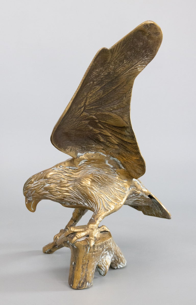 MidCentury Brass American Bald Eagle Sculpture For Sale at 1stDibs