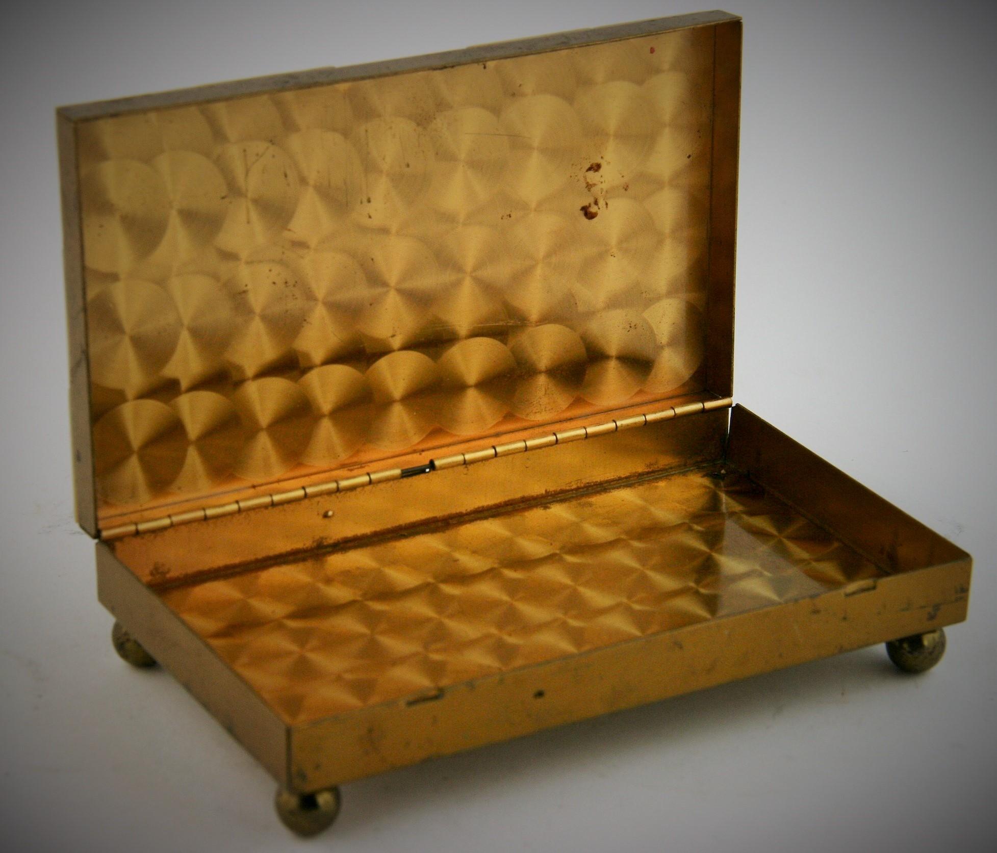 Midcentury Brass and Abalone Box For Sale 1