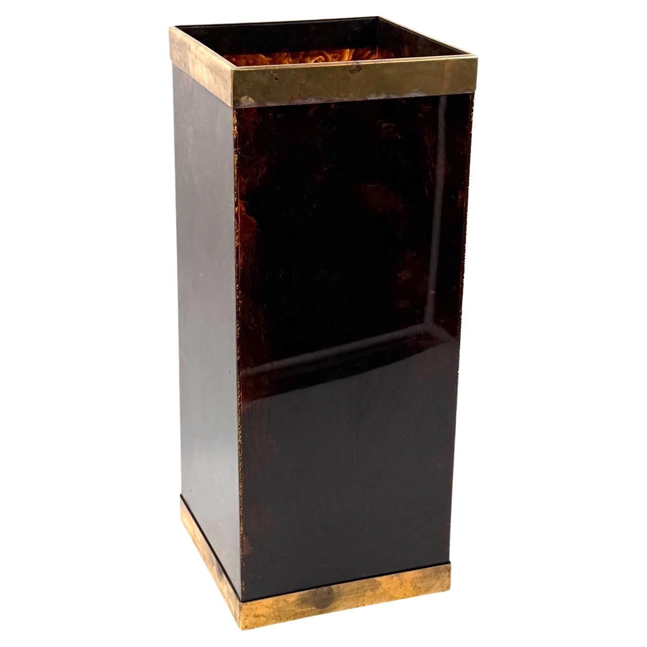 Mid-century brass and bakelite umbrella stand, France 1960s