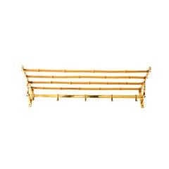 Mid-Century Brass and Bamboo Wall Coat Rack, 1960s