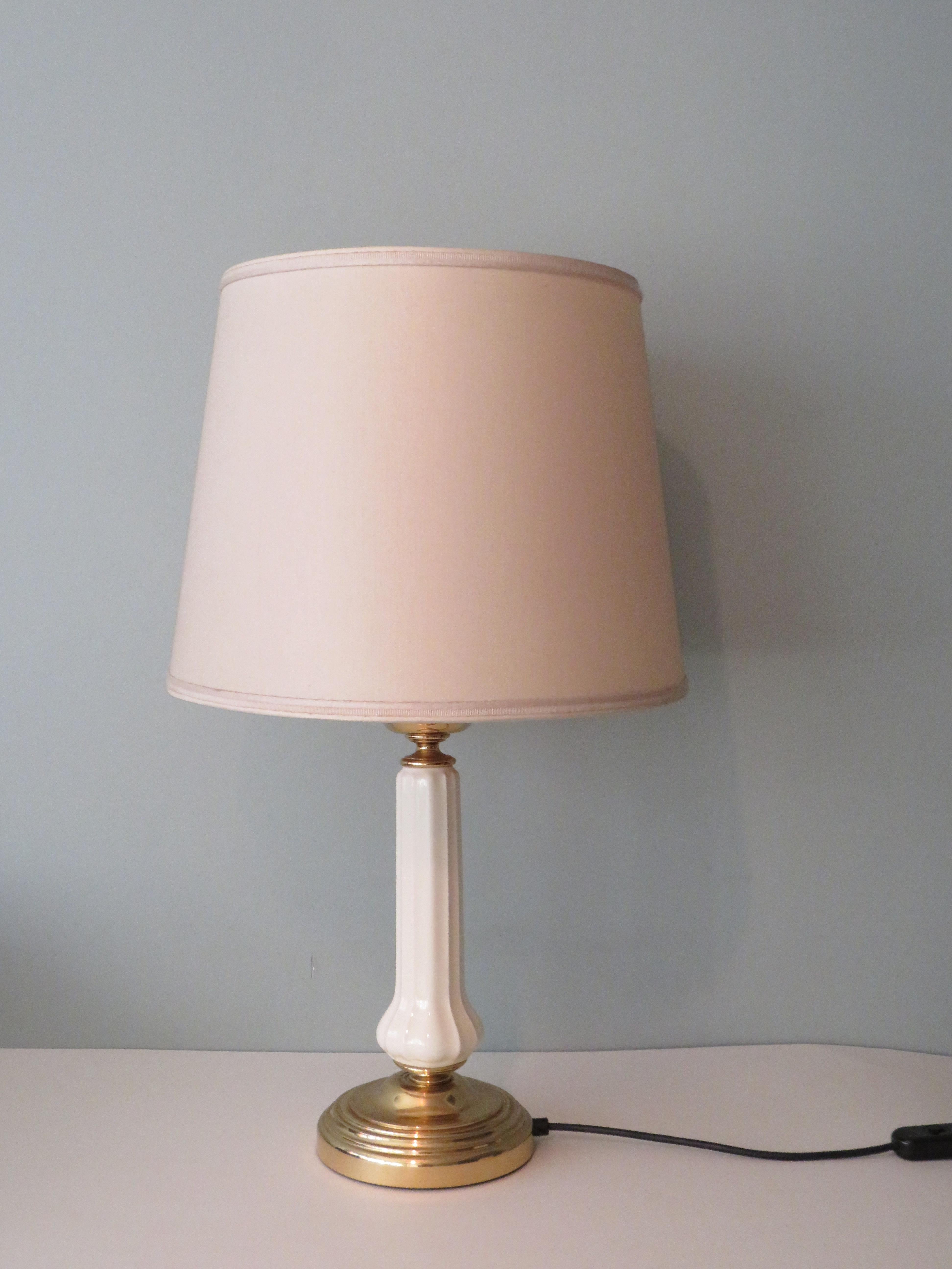 Mid-Century Modern Mid Century Brass and Ceramic Table Lamp, Belgium 1960s For Sale