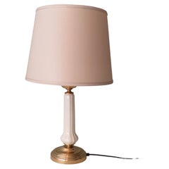 Lampada da tavolo di metà secolo in ottone e ceramica, Belgio, anni '60