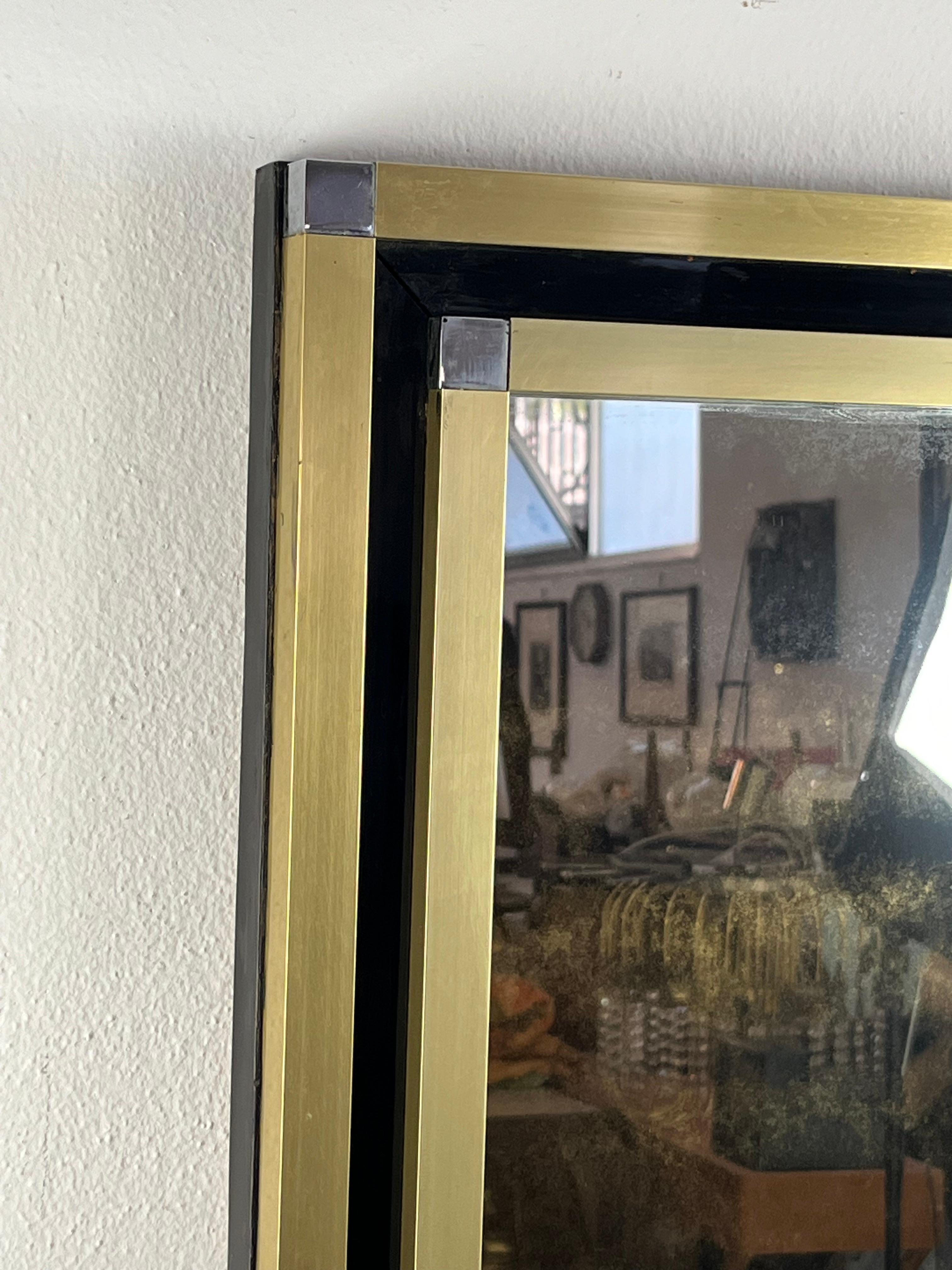 Miroir mural du milieu du siècle dernier en laiton et chrome attribué à Romeo Rega, années 1960 Bon état - En vente à Palermo, IT