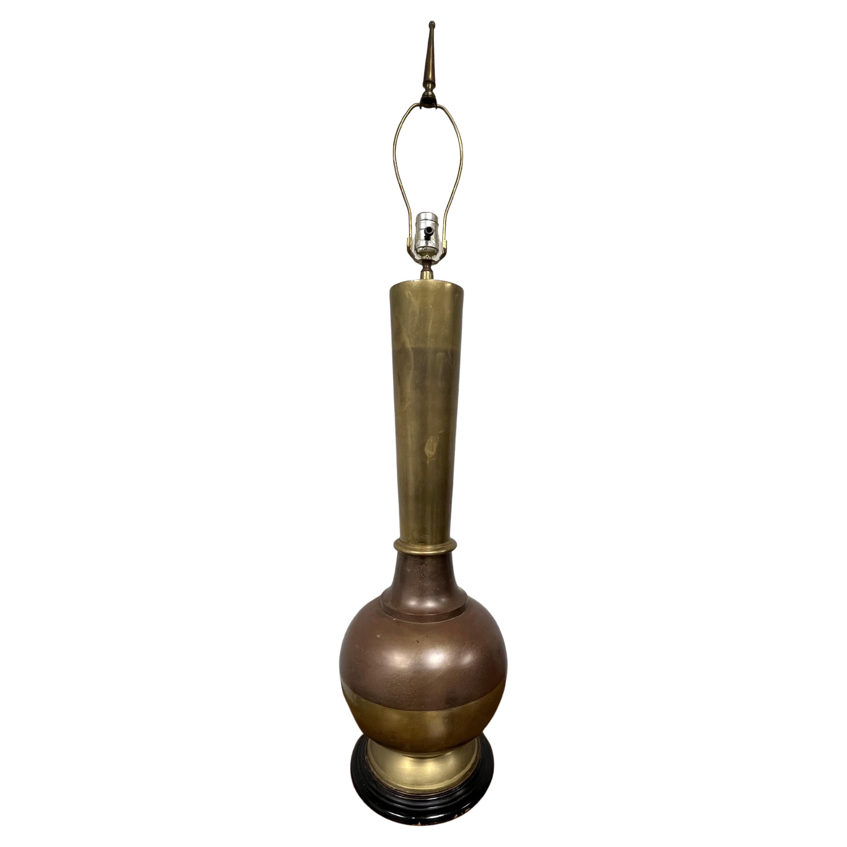 Mid Century Brass and Copper Lamp