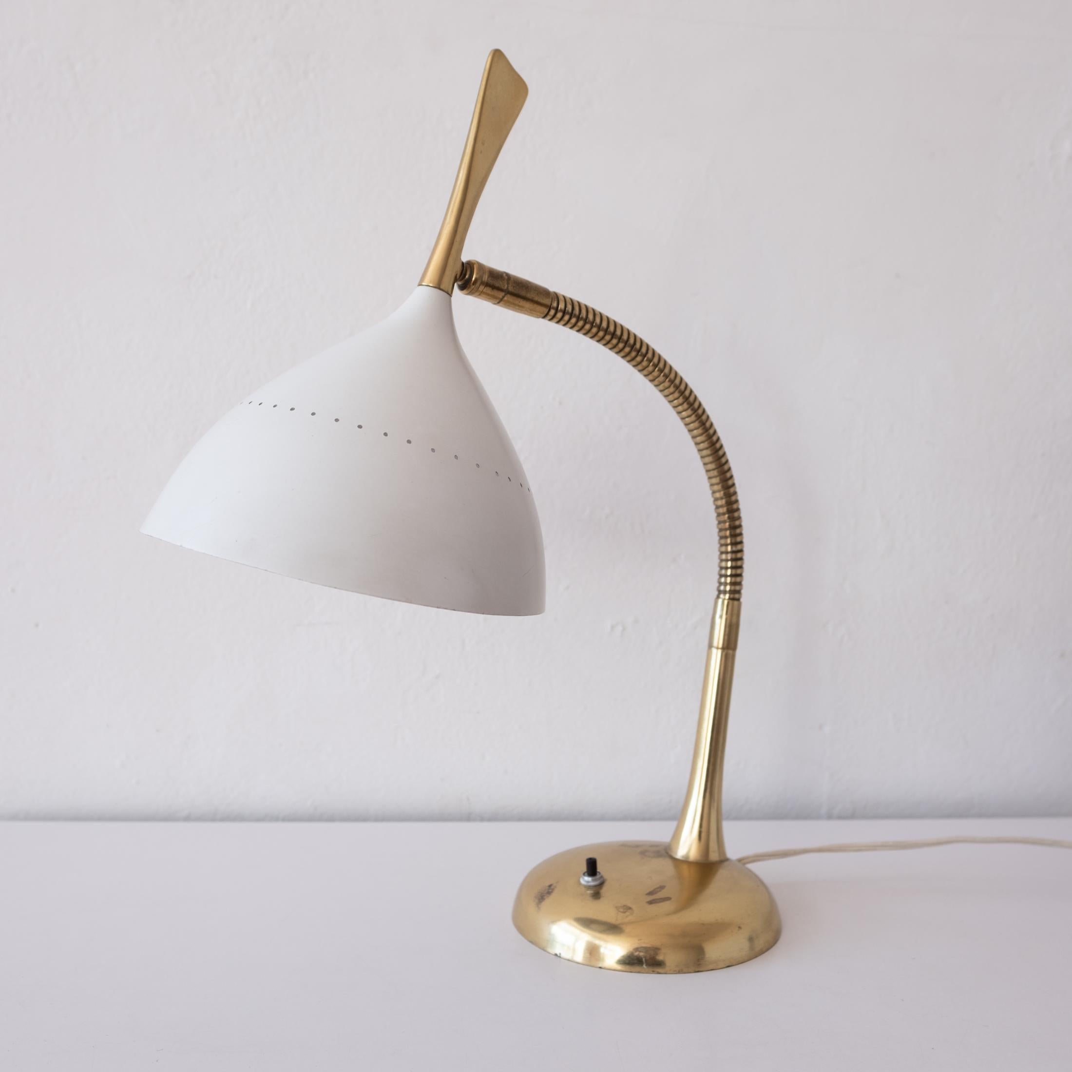 Mid Century Brass and Enameled Table or Desk Lamp by Gerald Thurston For Sale 6