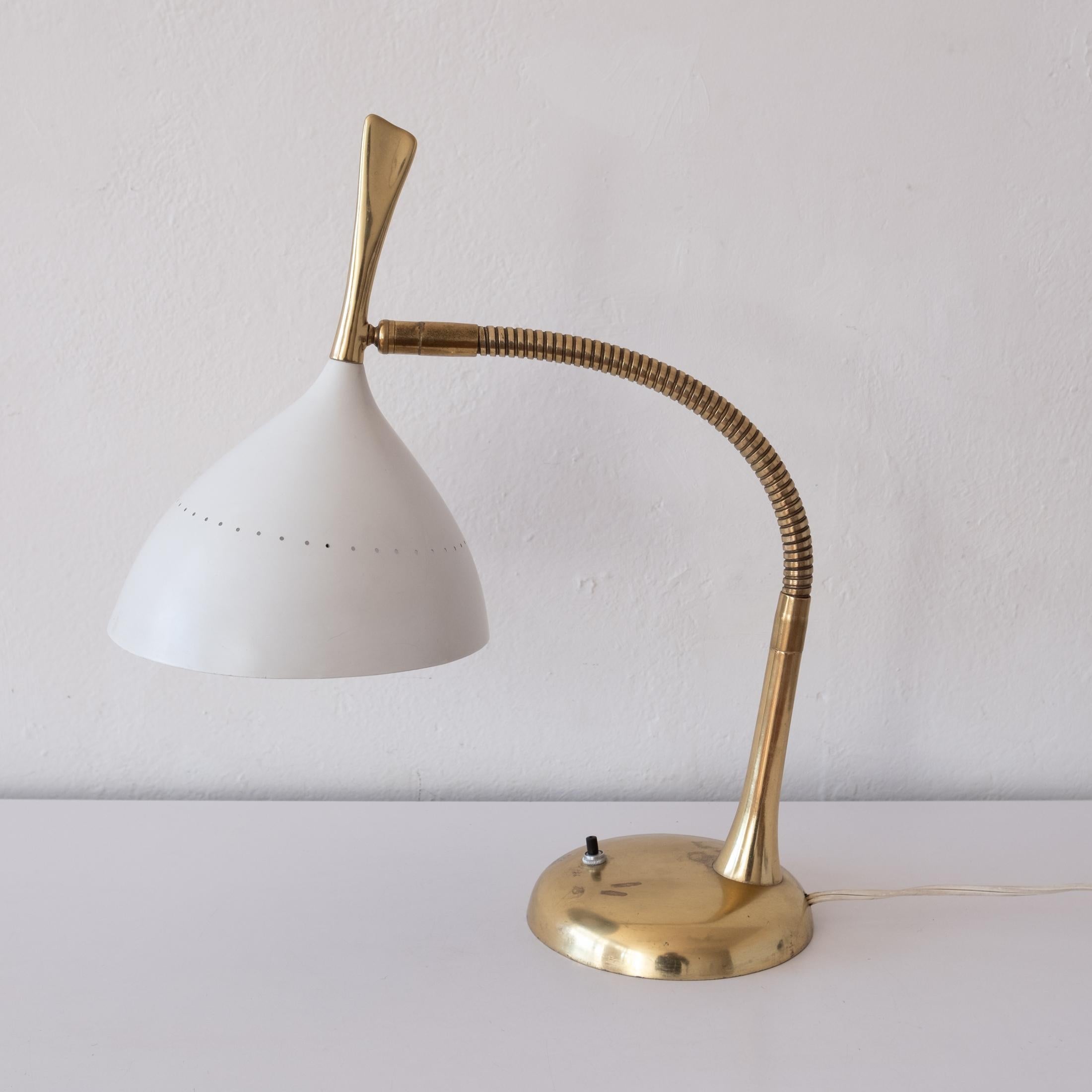 Mid-Century Modern Mid Century Brass and Enameled Table or Desk Lamp by Gerald Thurston For Sale