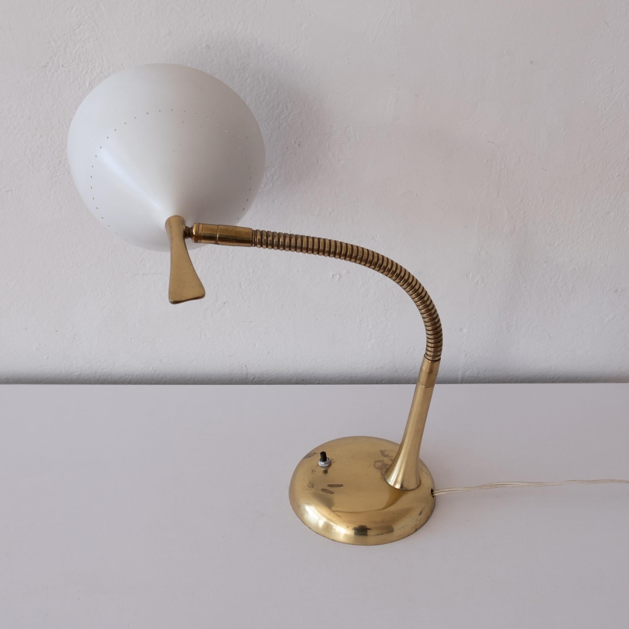 American Mid Century Brass and Enameled Table or Desk Lamp by Gerald Thurston For Sale