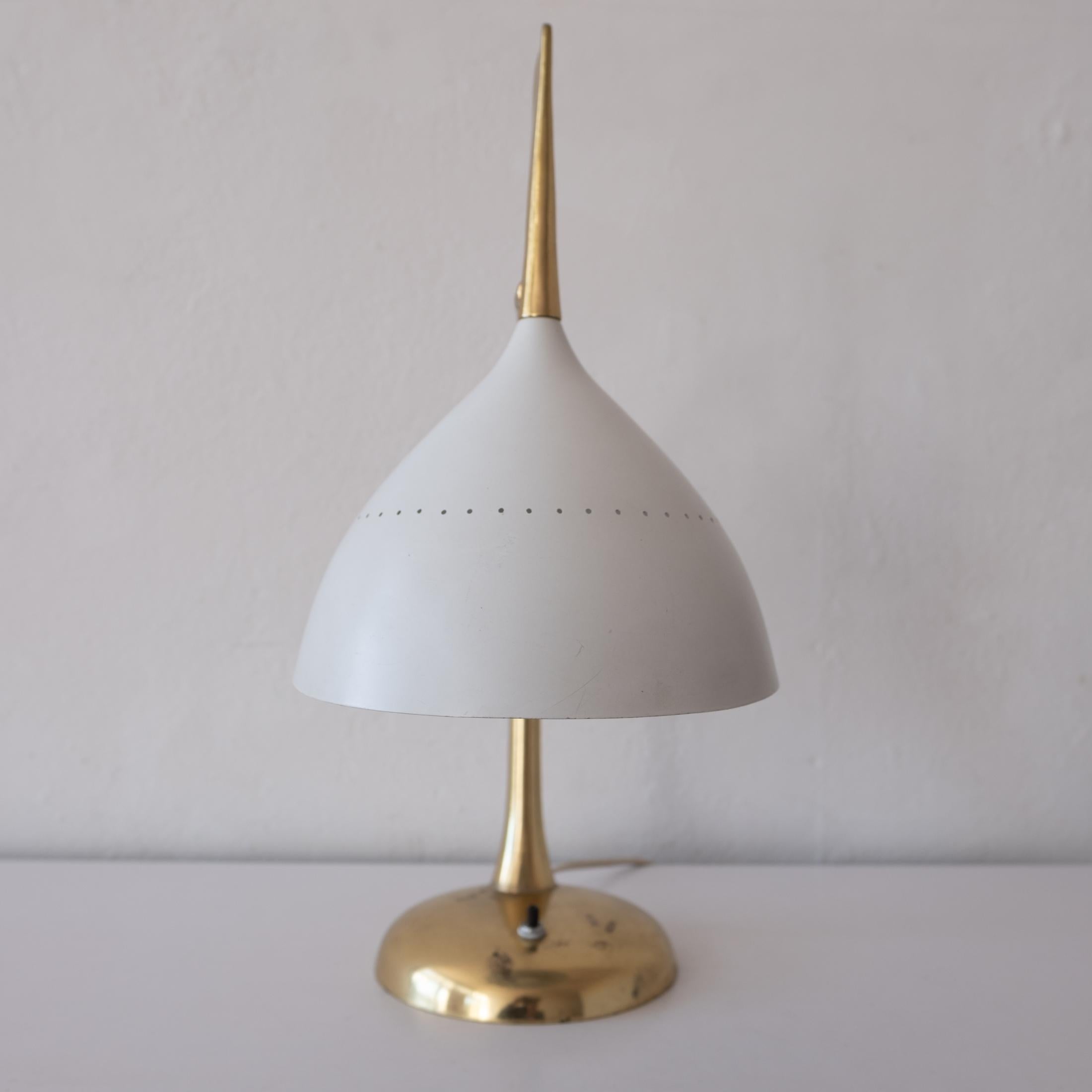 Metal Mid Century Brass and Enameled Table or Desk Lamp by Gerald Thurston For Sale