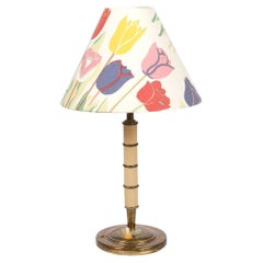 Josef Frank Table Lamp in Brass and Fabric, 1960s