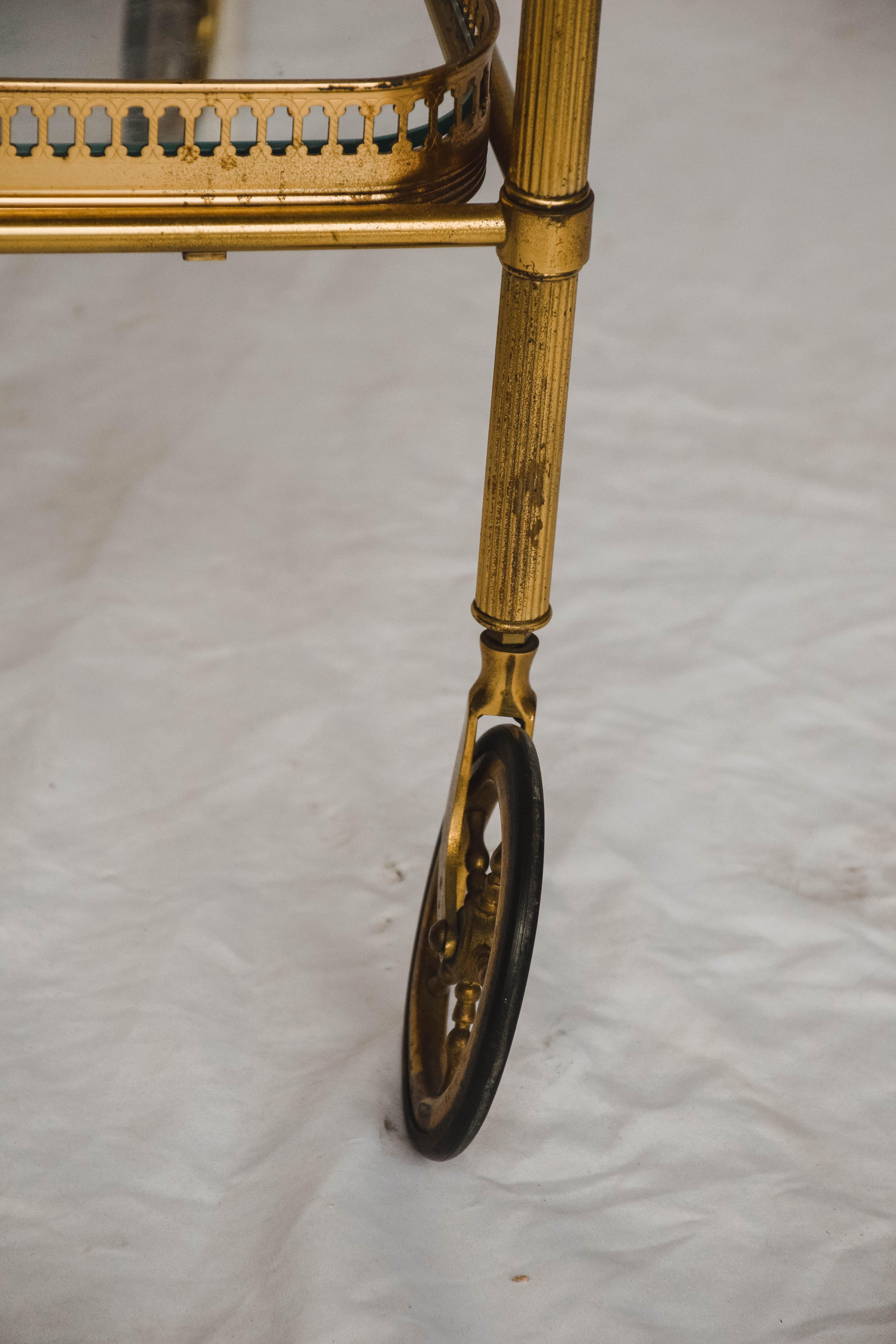 Midcentury Brass and Glass Bar Cart 5