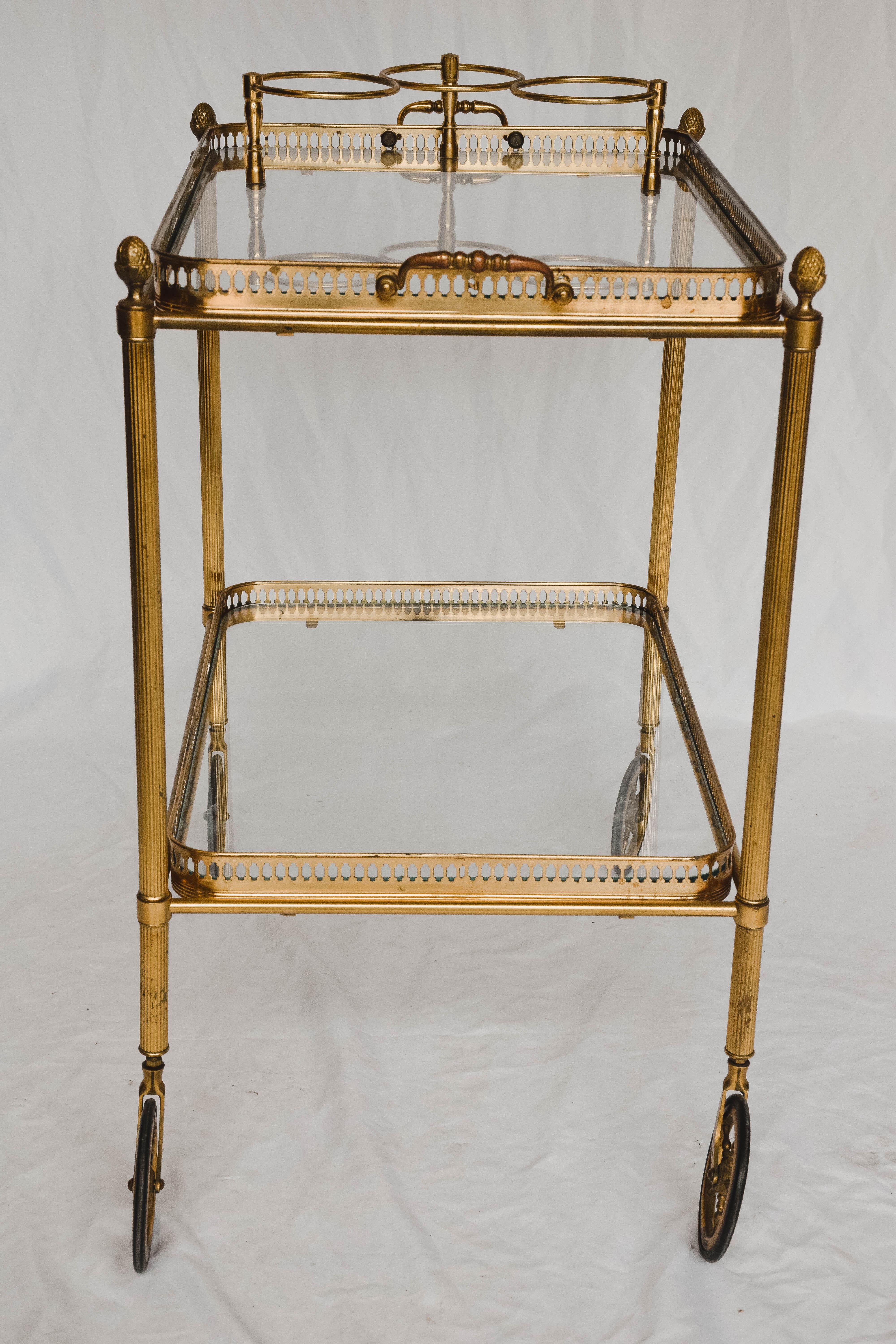 Midcentury Brass and Glass Bar Cart 6