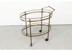 Mid Century Brass And Glass Bar Cart