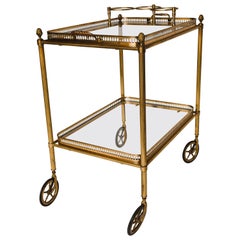 Midcentury Brass and Glass Bar Cart