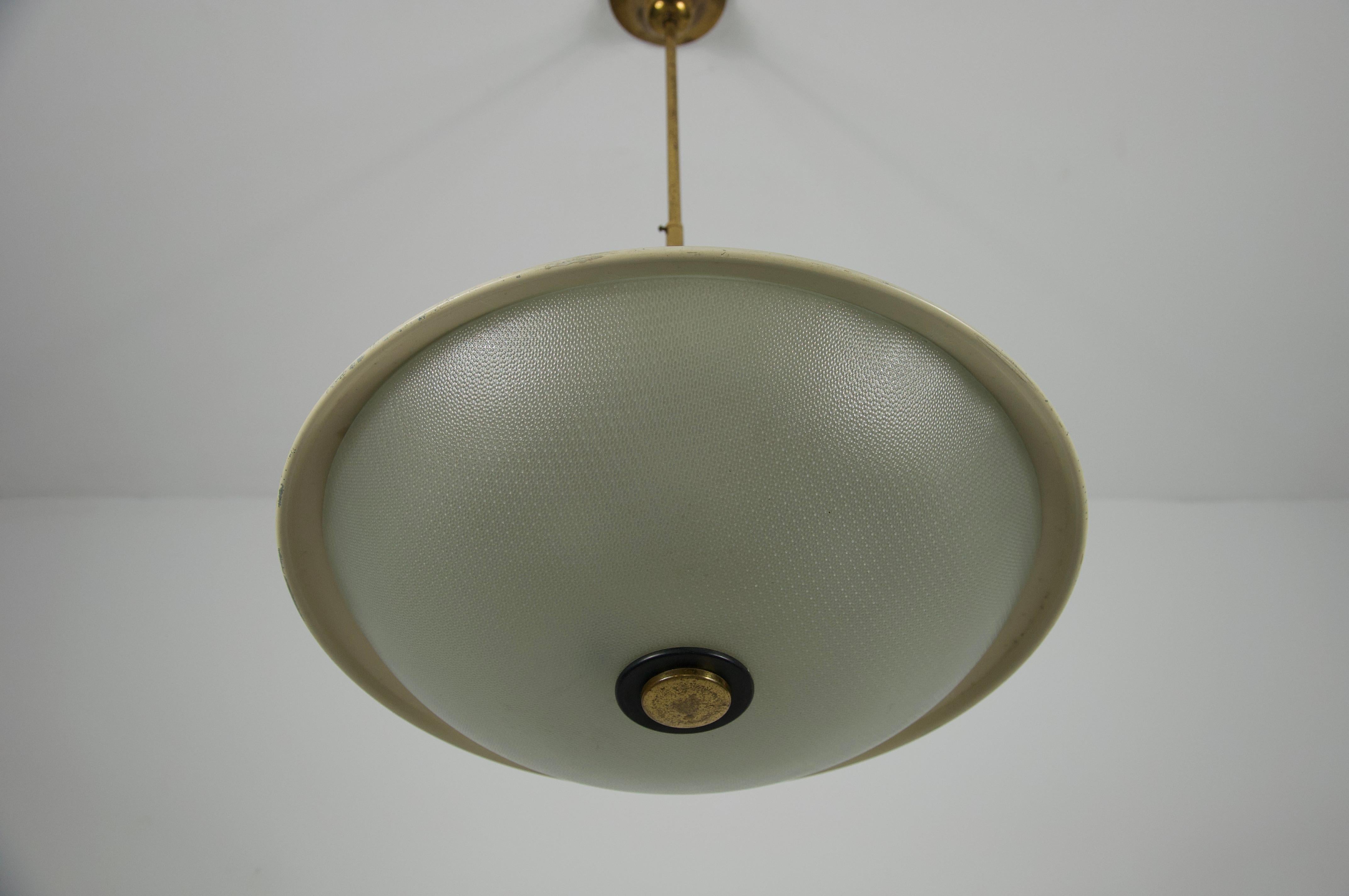 Mid-Century Brass and Glass Ceiling Lamp by Stilnovo, Italy, 1960s For Sale 3