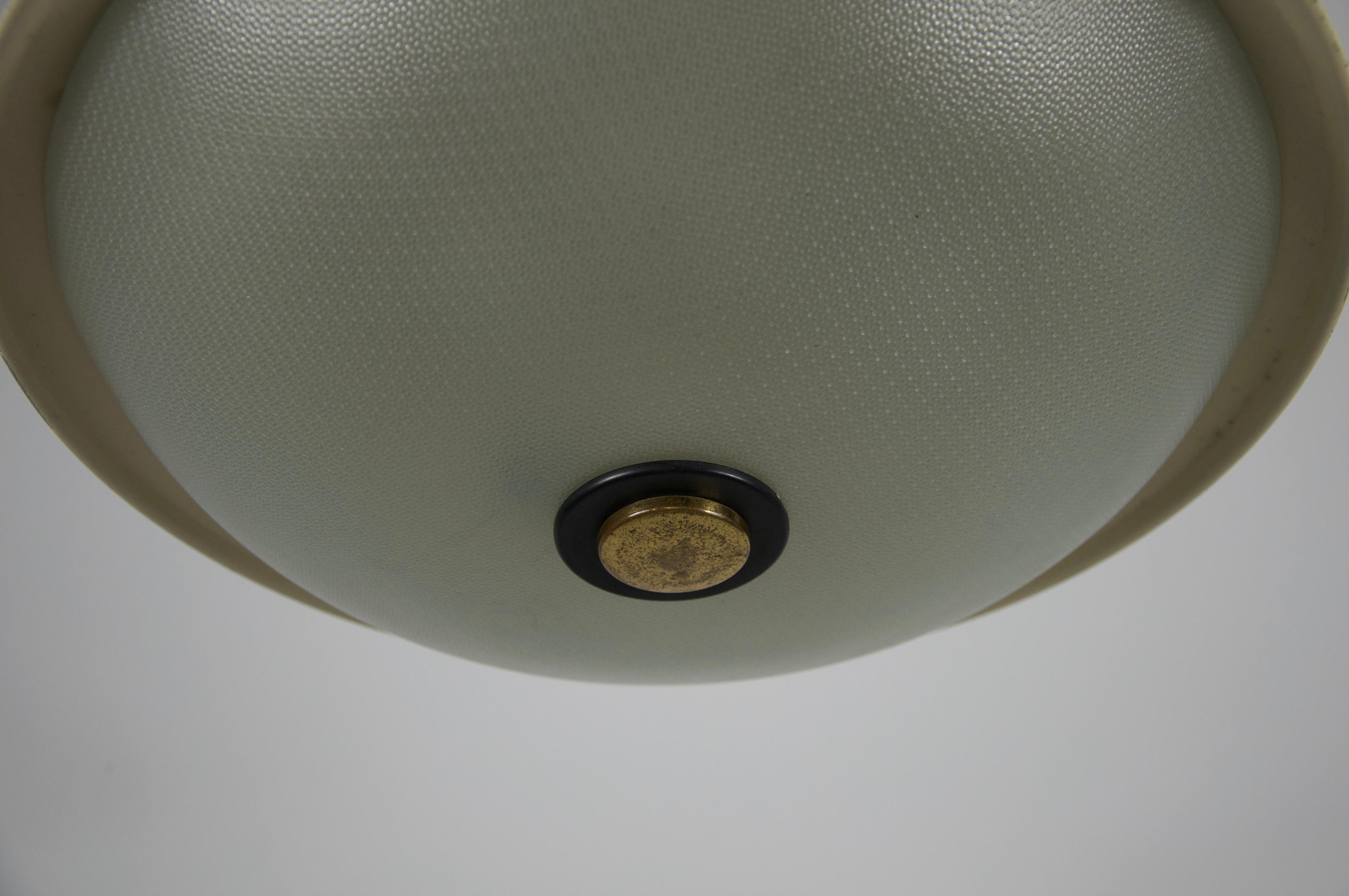 Mid-Century Brass and Glass Ceiling Lamp by Stilnovo, Italy, 1960s For Sale 4