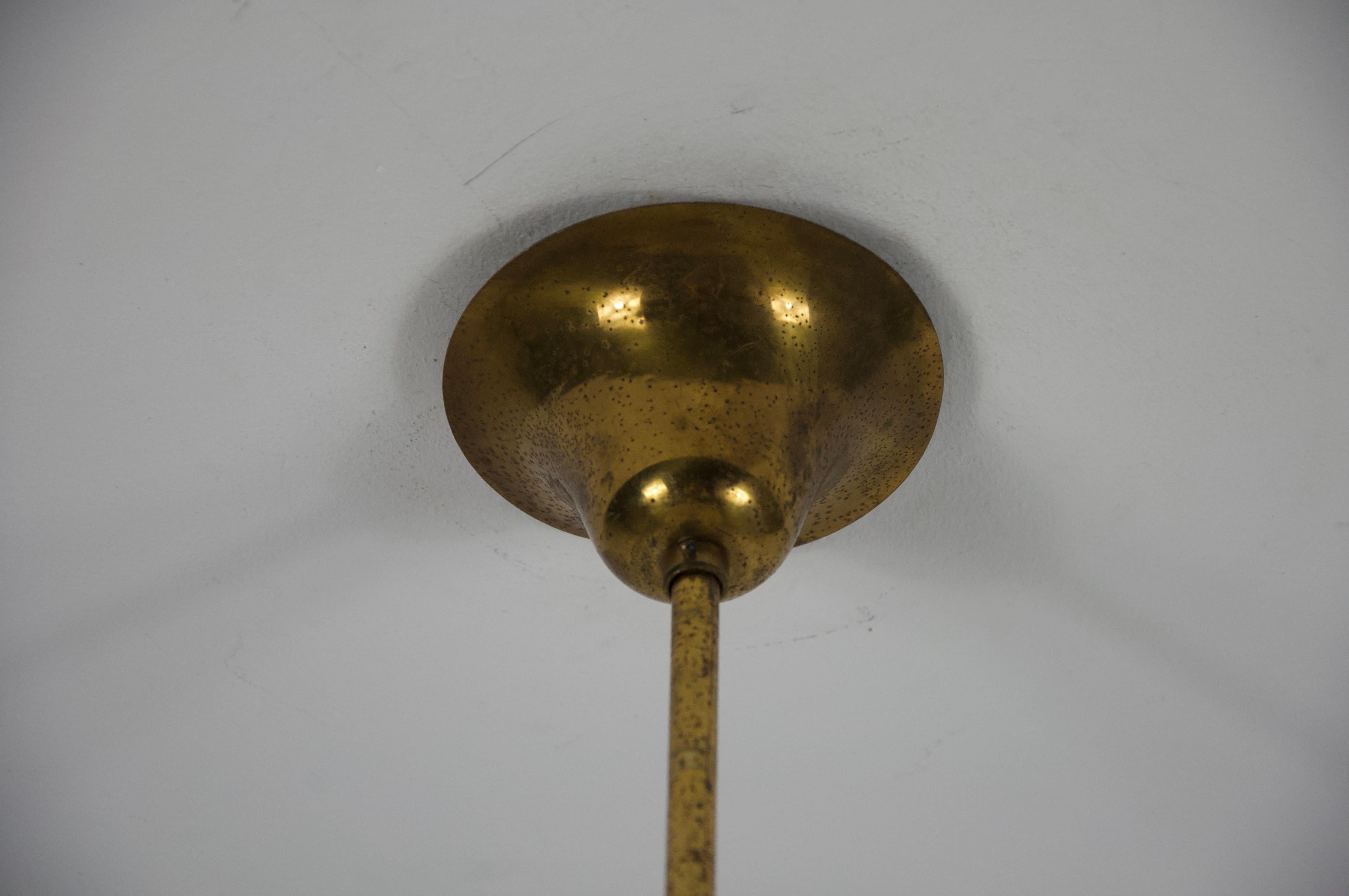 Mid-Century Brass and Glass Ceiling Lamp by Stilnovo, Italy, 1960s For Sale 6