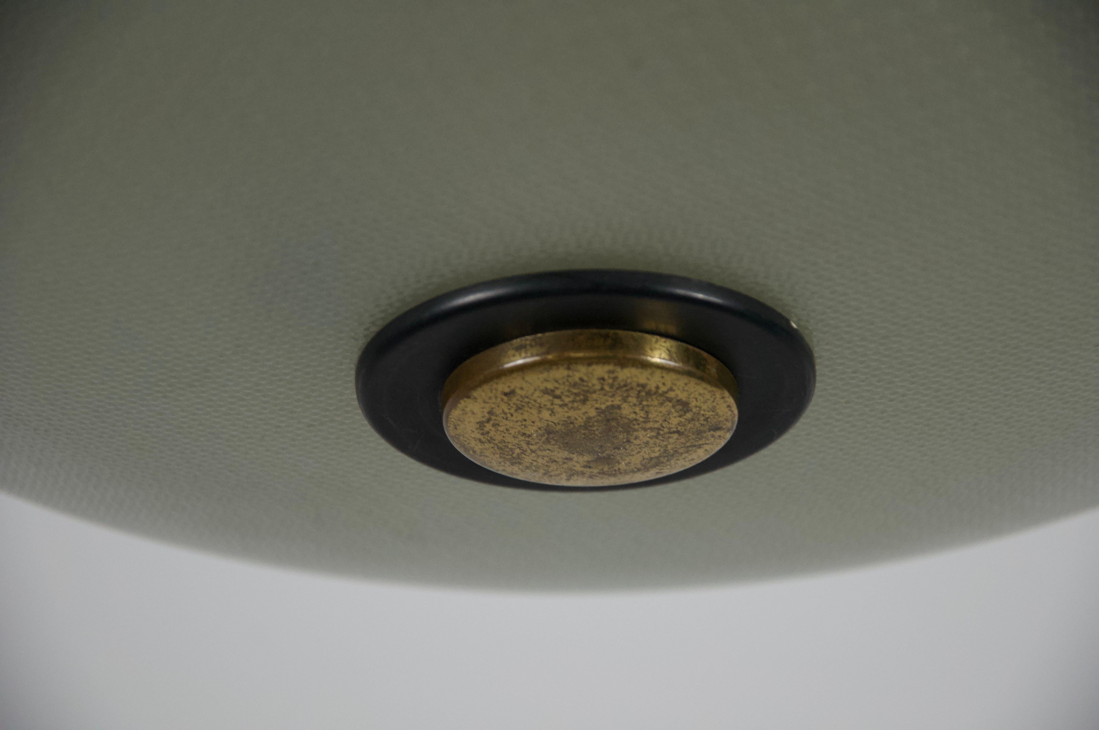 Mid-Century Brass and Glass Ceiling Lamp by Stilnovo, Italy, 1960s For Sale 8