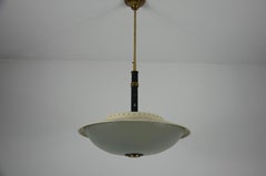 Mid-Century Brass and Glass Ceiling Lamp by Stilnovo, Italy, 1960s